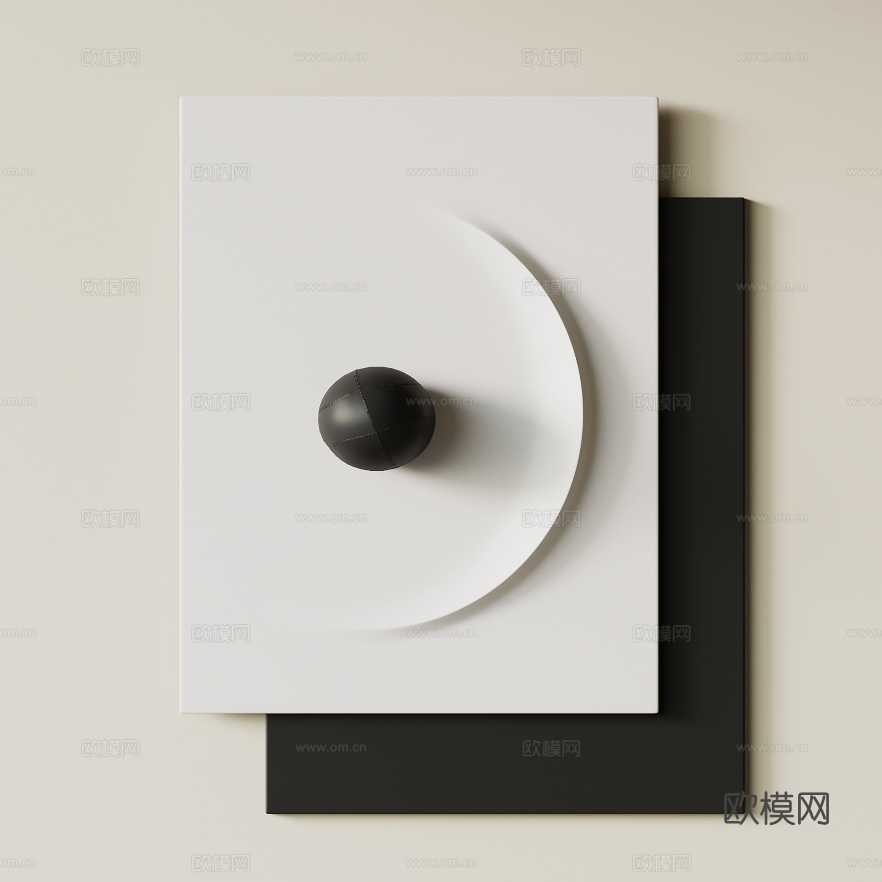 现代意式墙饰su模型