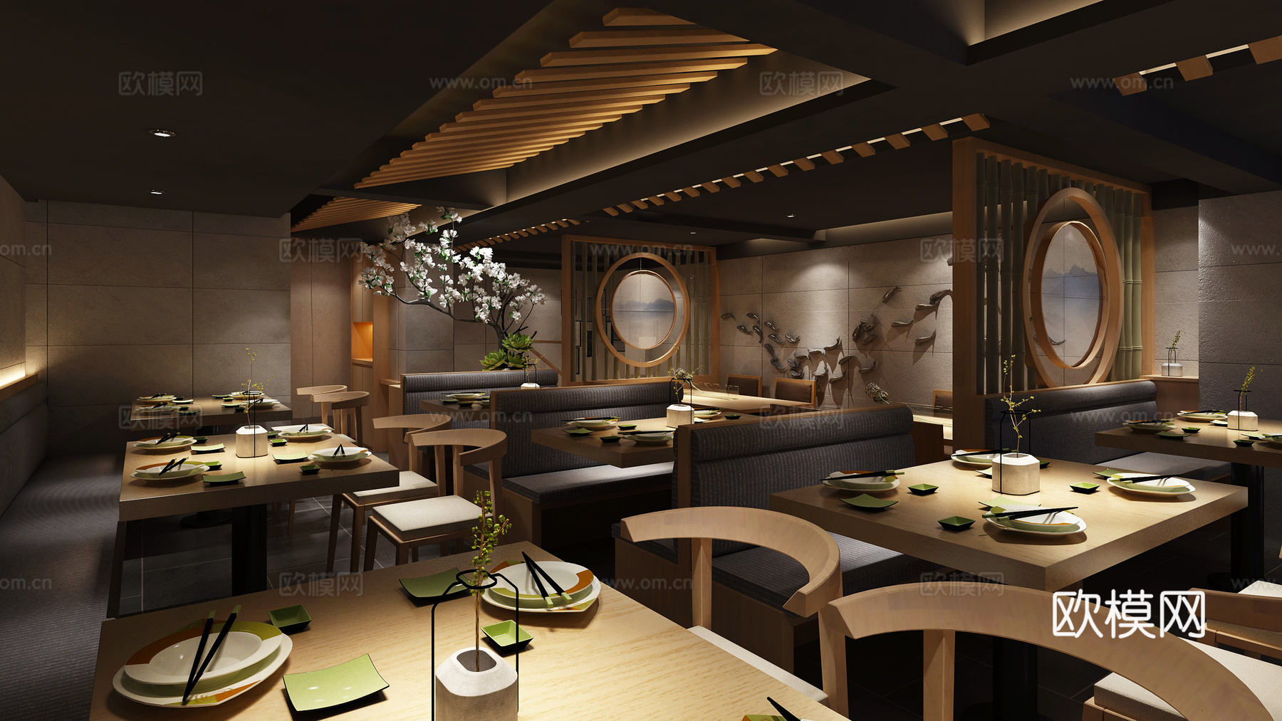 日式餐厅 小店 吊灯 装饰品3d模型下载（渲染图3）