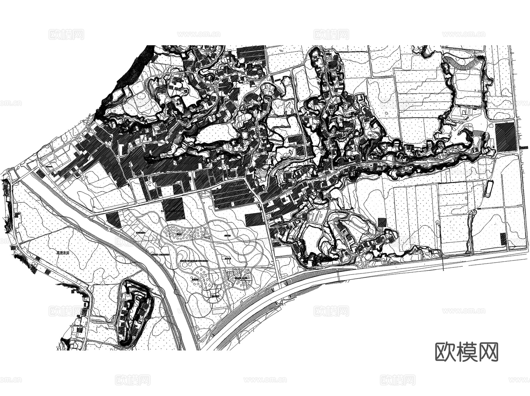 农业田园小镇观光园农庄景观平面图CAD施工图集 9套cad施工图