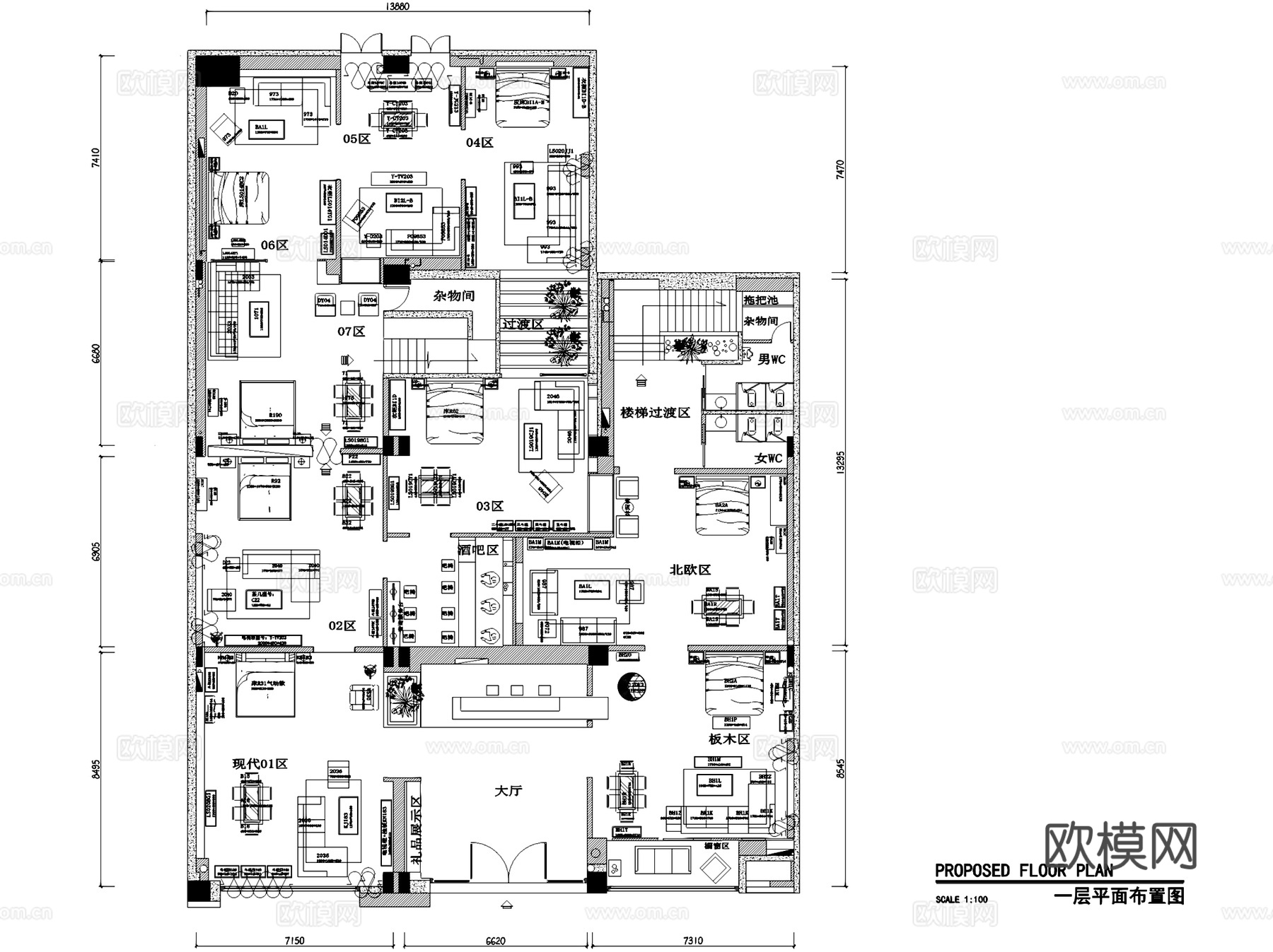 文化展馆展览展厅室内工装平面CAD施工图集 28套cad施工图