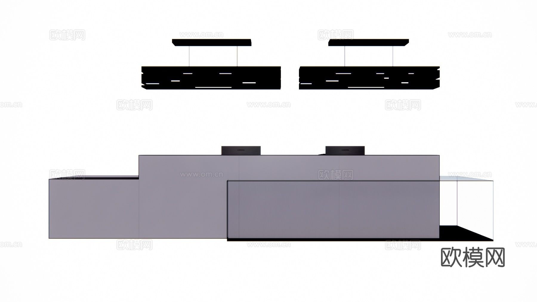 前台 办公 展厅 办公空间 大厅su模型