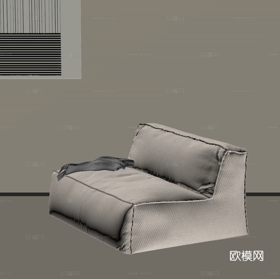 现代奶油风懒人沙发 单人沙发su模型