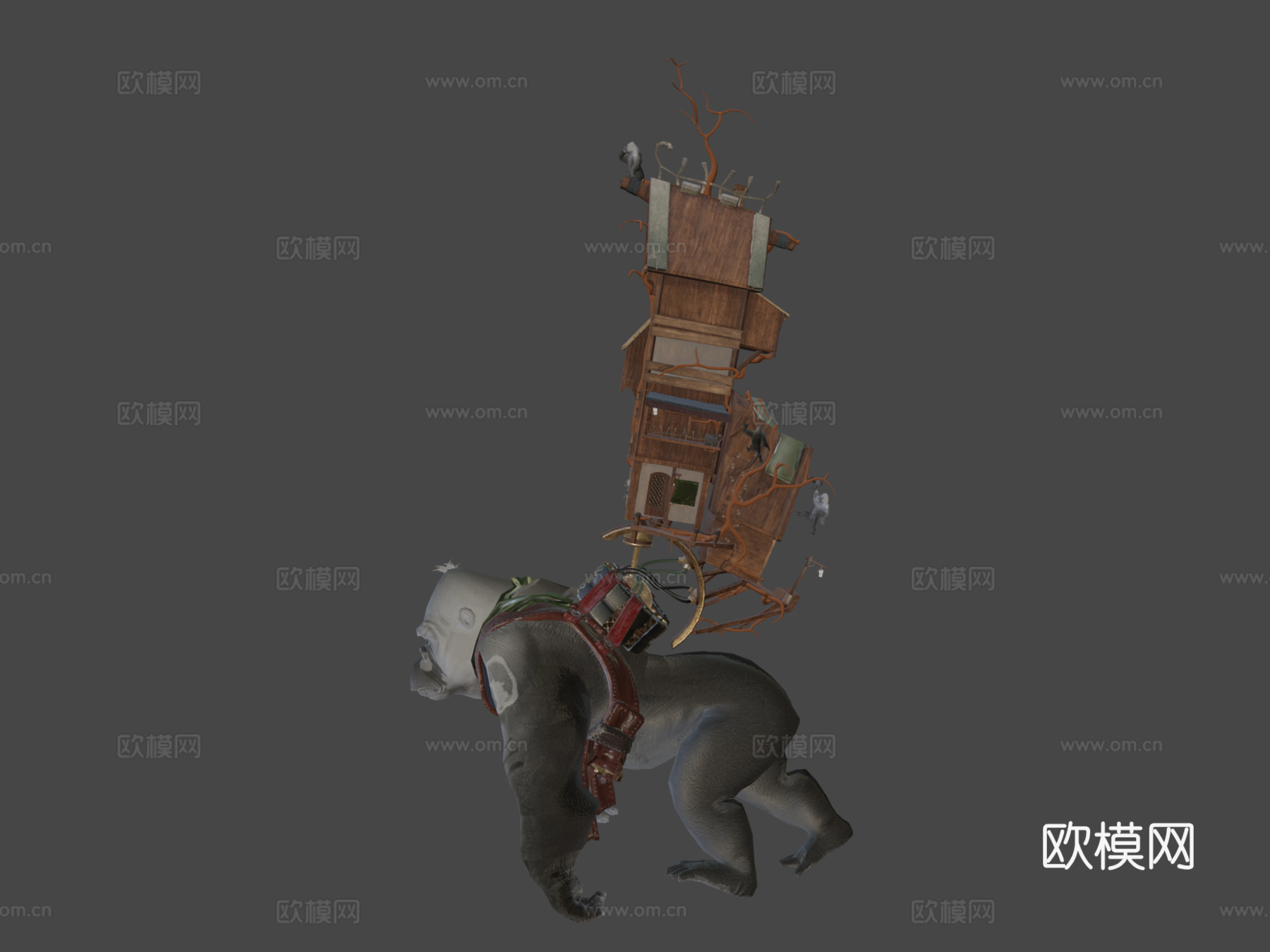 大猩猩镇3d模型下载（渲染图7）