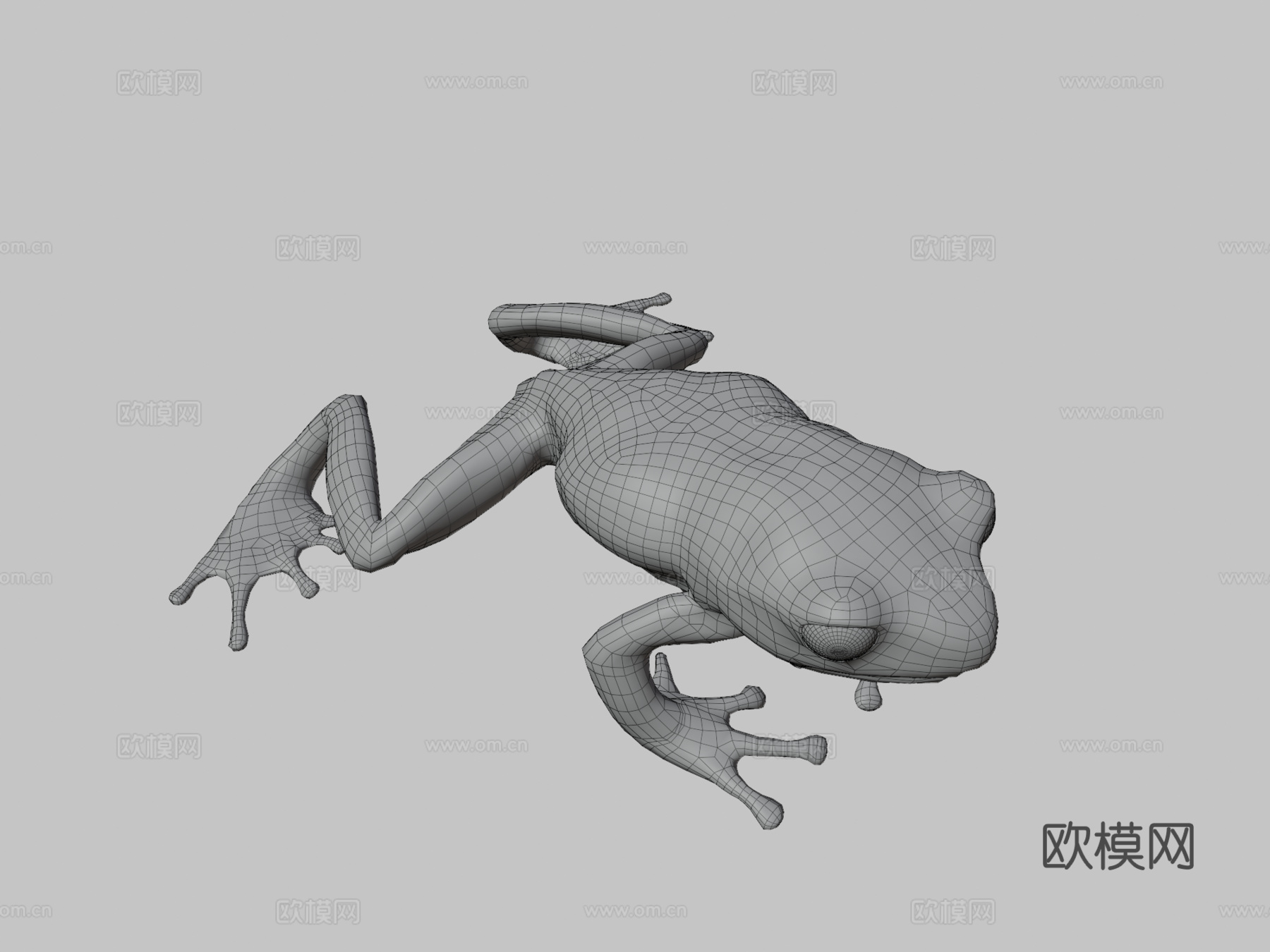 青蛙低多边形3d模型下载（渲染图3）