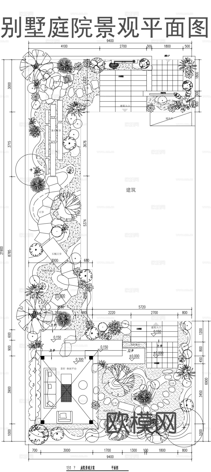 别墅庭院景观平面图cadcad施工图