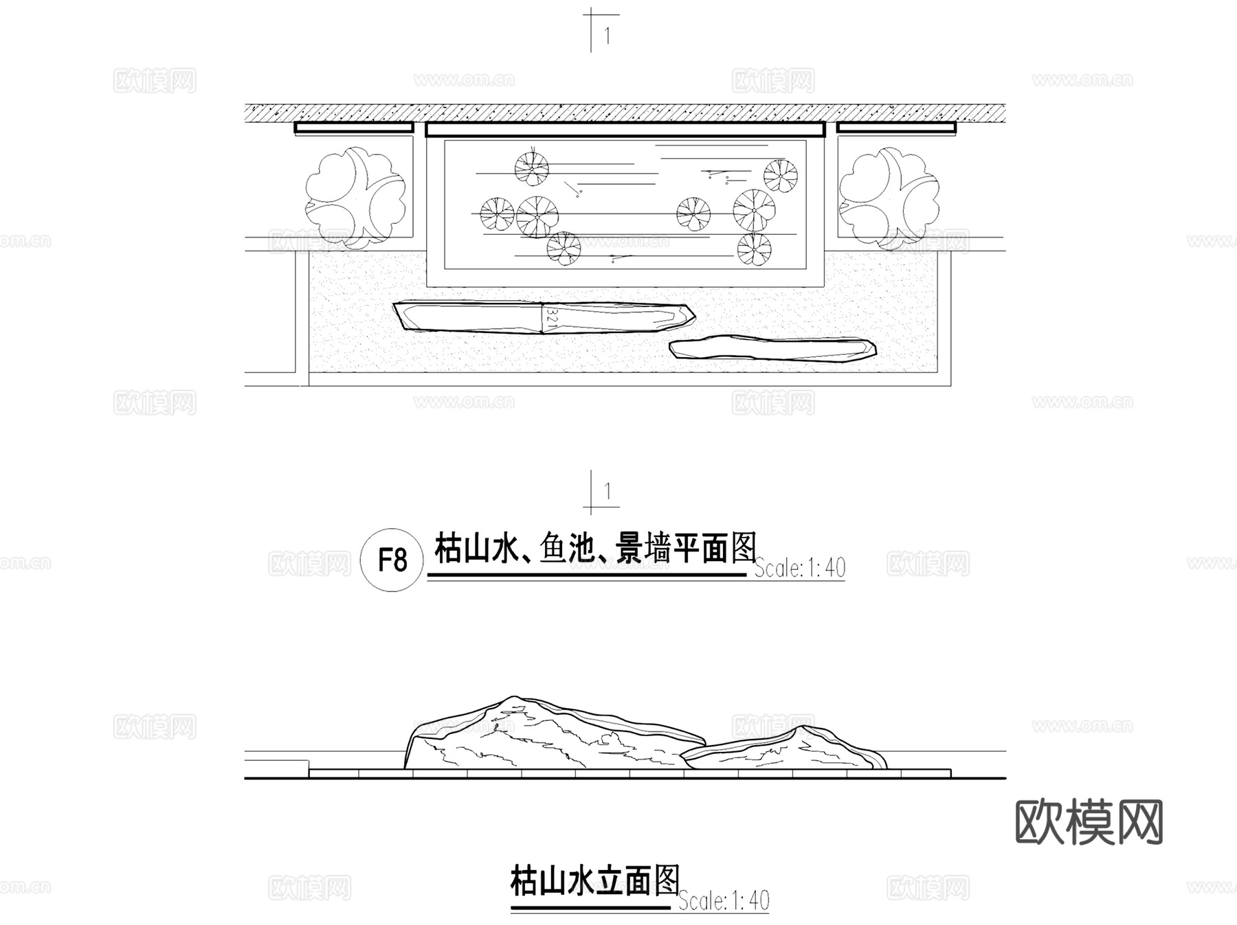 新中式别墅庭院花园景观CAD施工图整套cad施工图