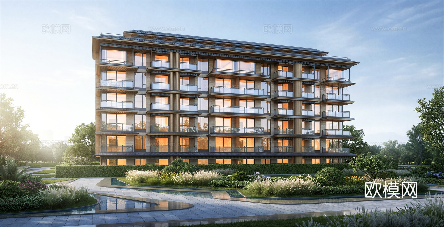 现代第四代住宅建筑su模型