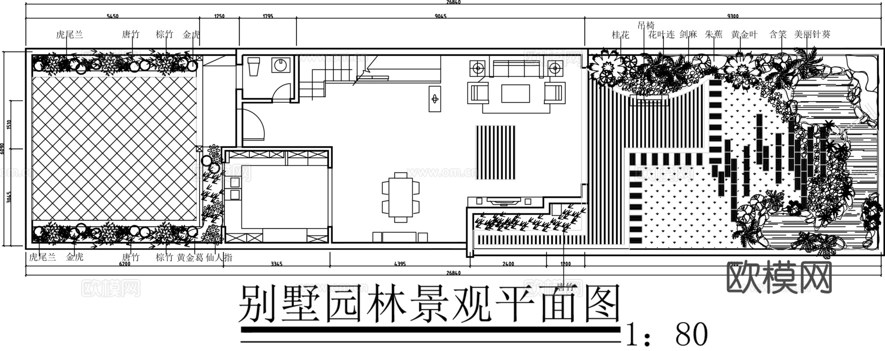 别墅庭院景观平面图cadcad施工图