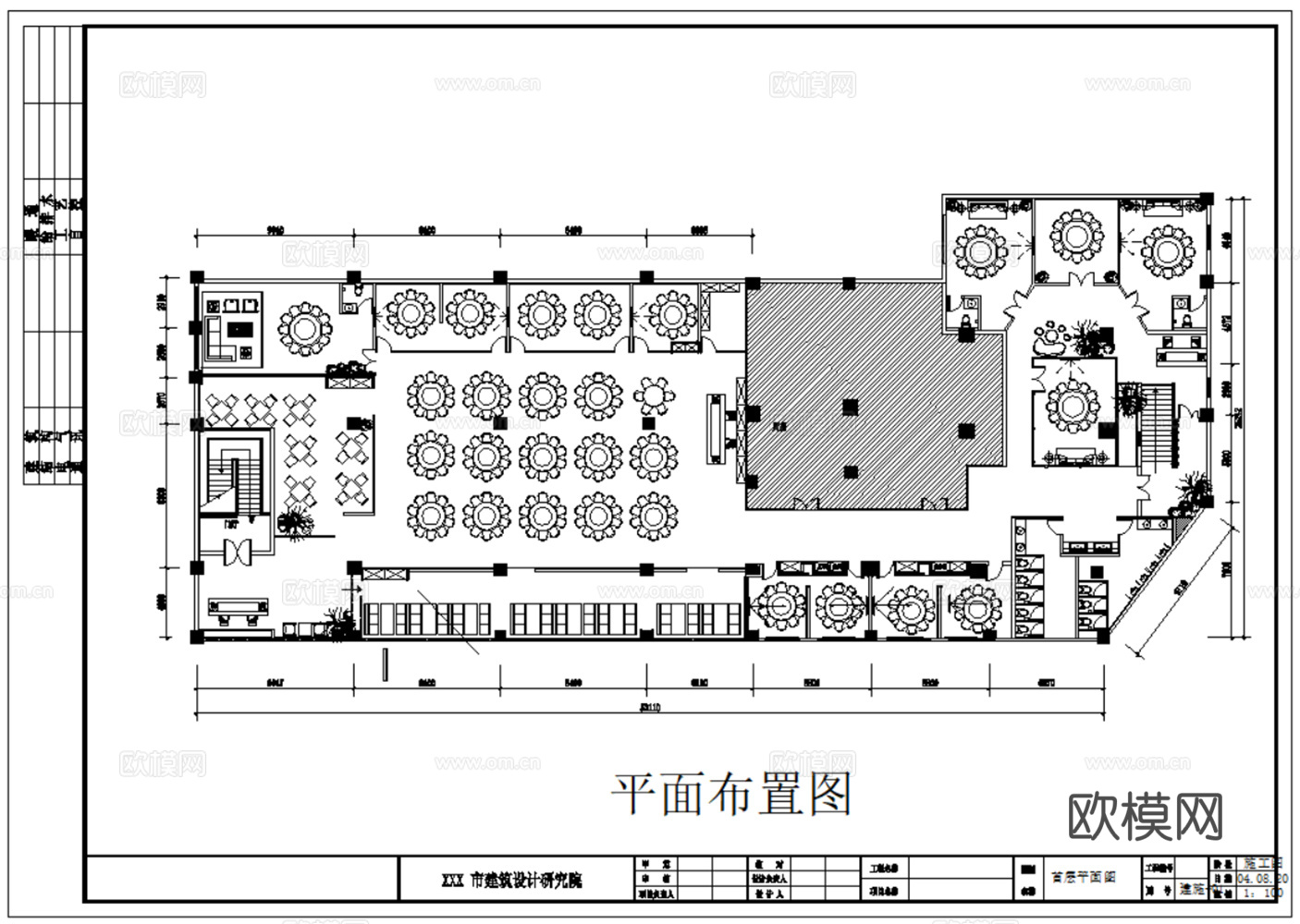 12套现代中餐厅室内CAD施工图效果图最新整理合集cad施工图