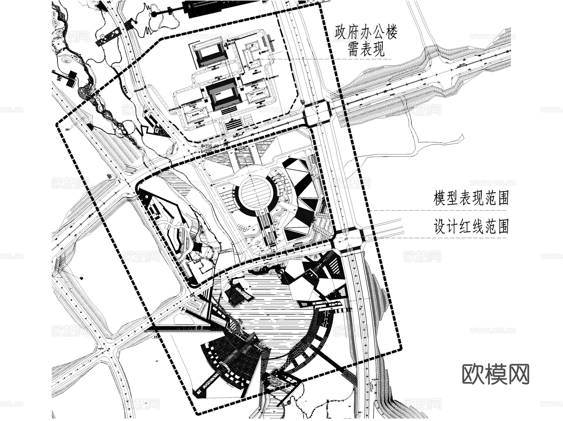 重庆江津一院四馆两中心剧院文化馆博物馆建筑平面CAD施工图cad施工图