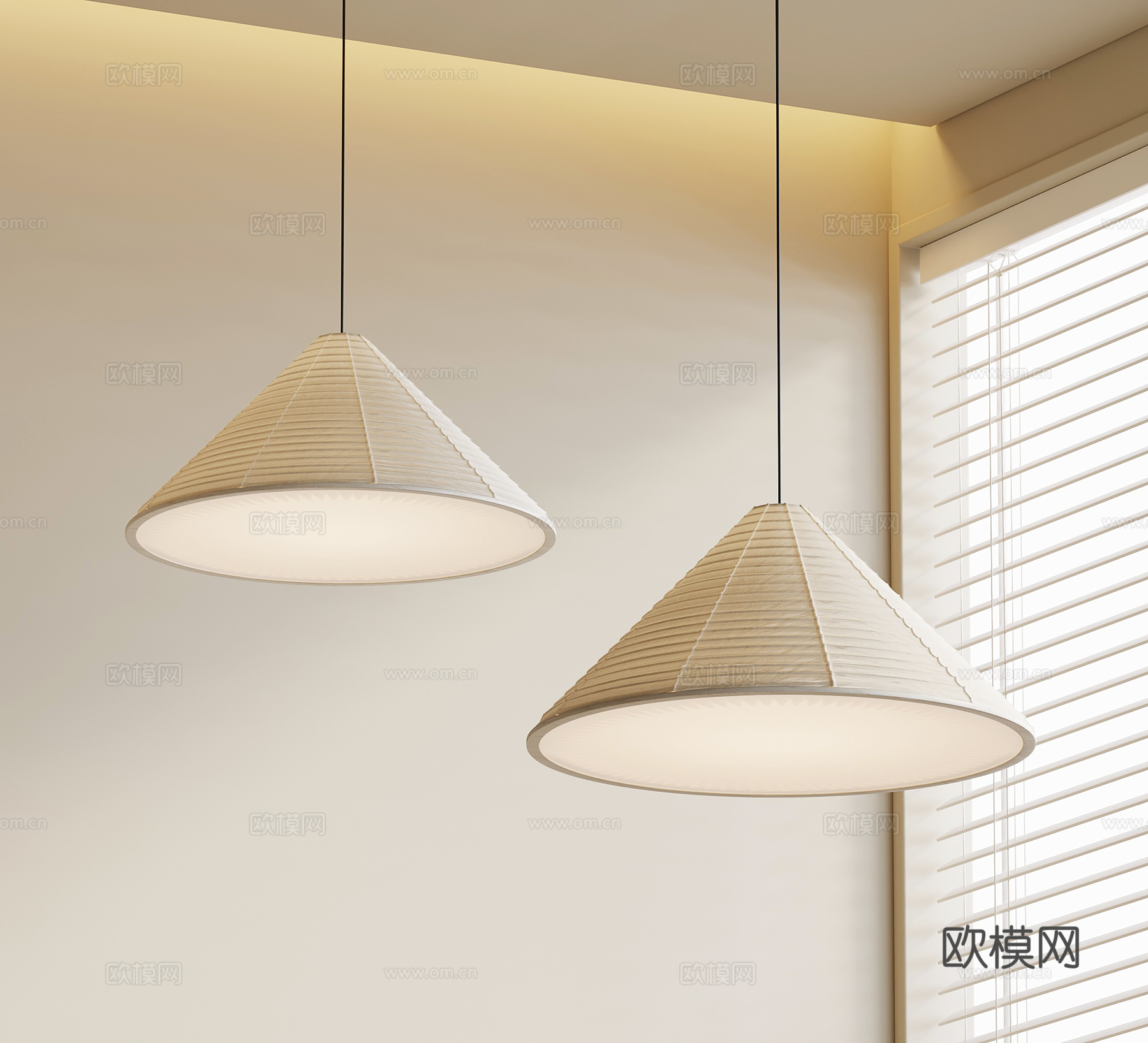 侘寂中古风吊灯 小吊灯su模型