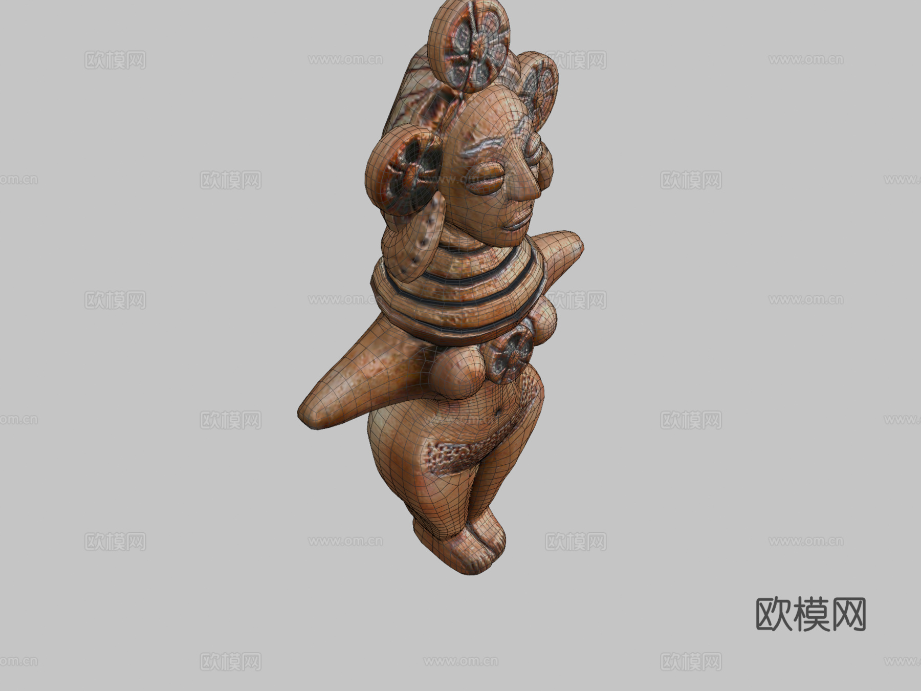 印度河谷女神3d模型下载（渲染图2）