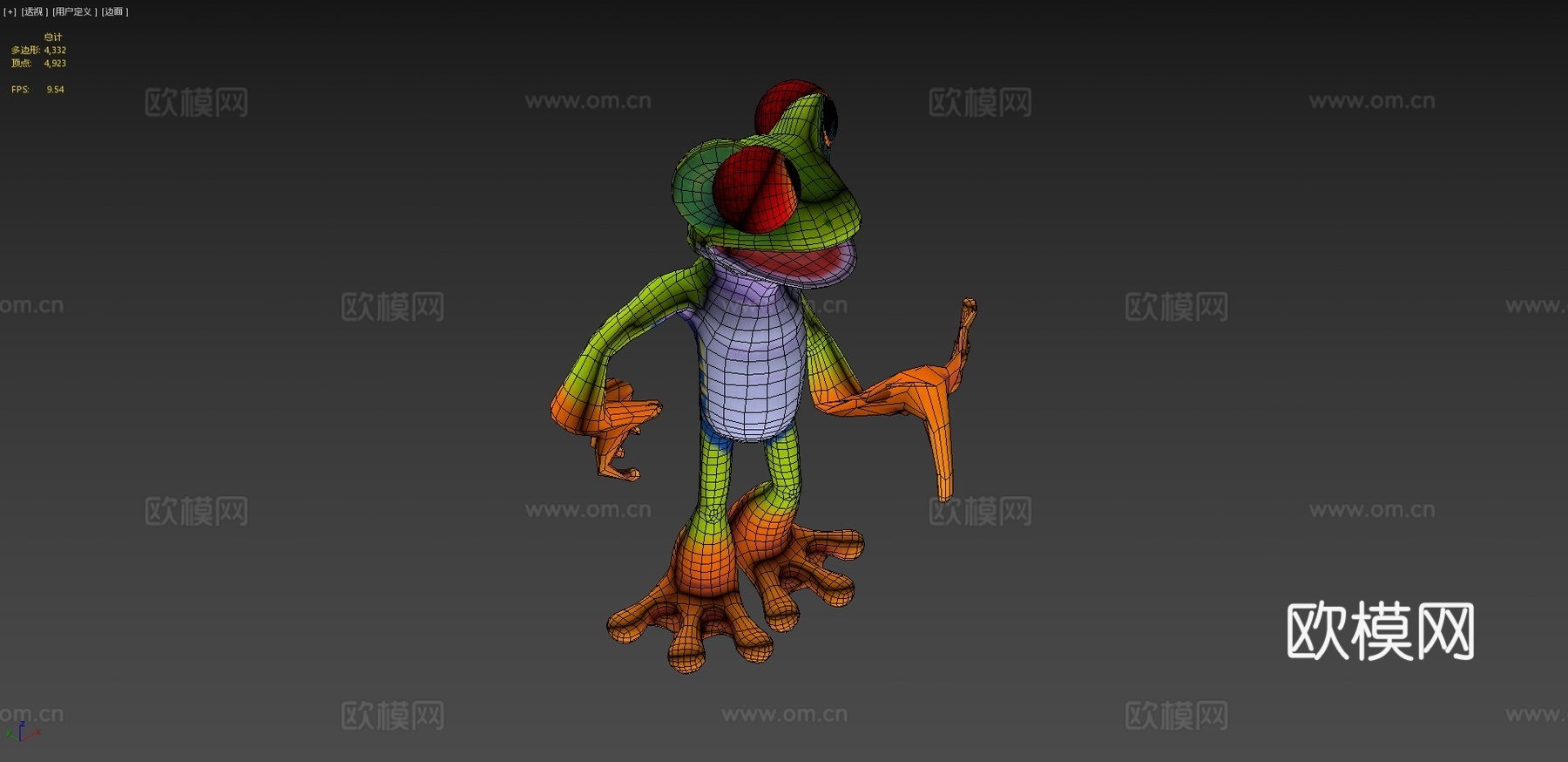 红眼树蛙托德波尔3d模型下载（渲染图3）