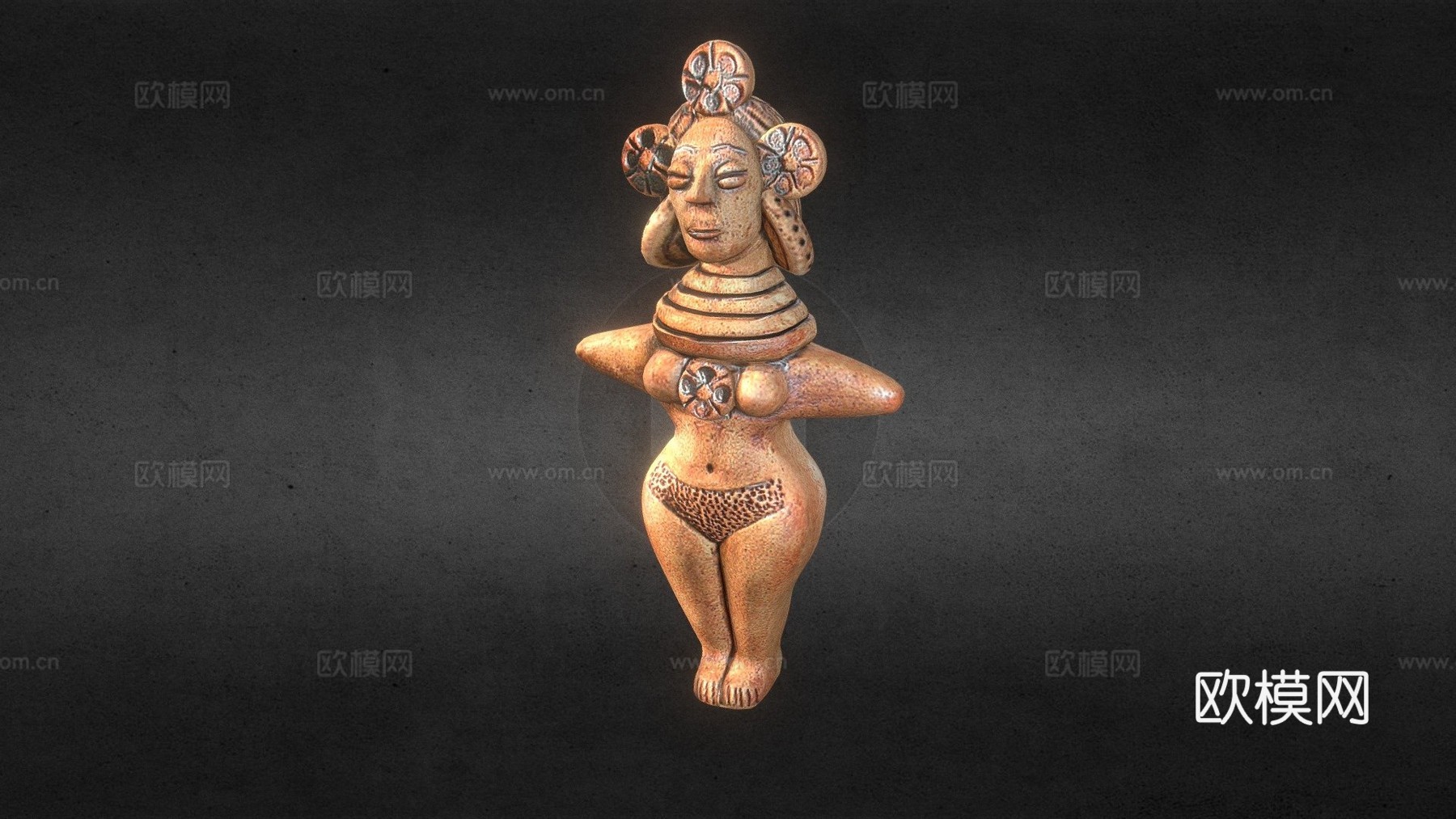 印度河谷女神3d模型下载（渲染图1）