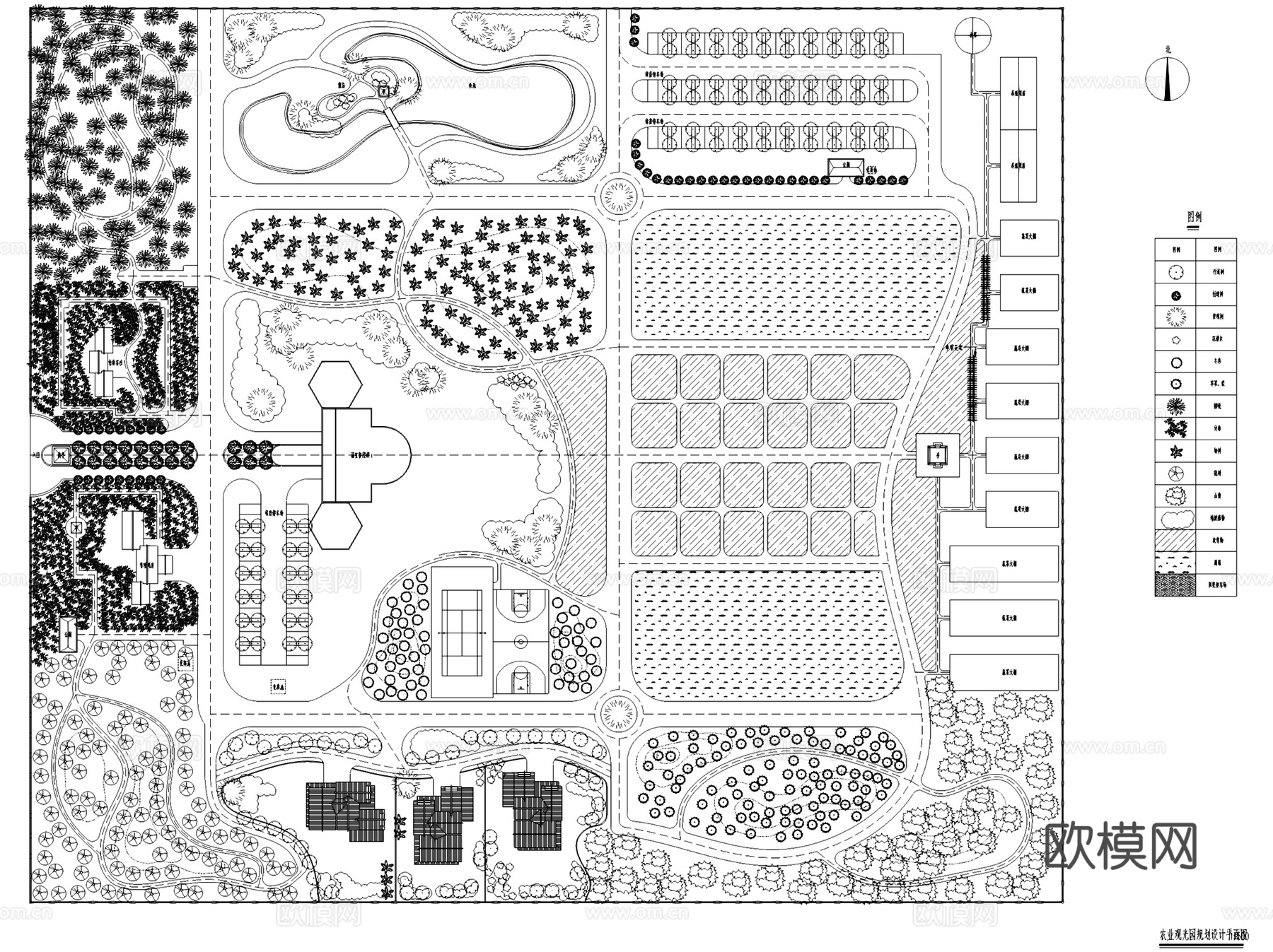 农业田园小镇观光园农庄景观平面图CAD施工图集 9套cad施工图