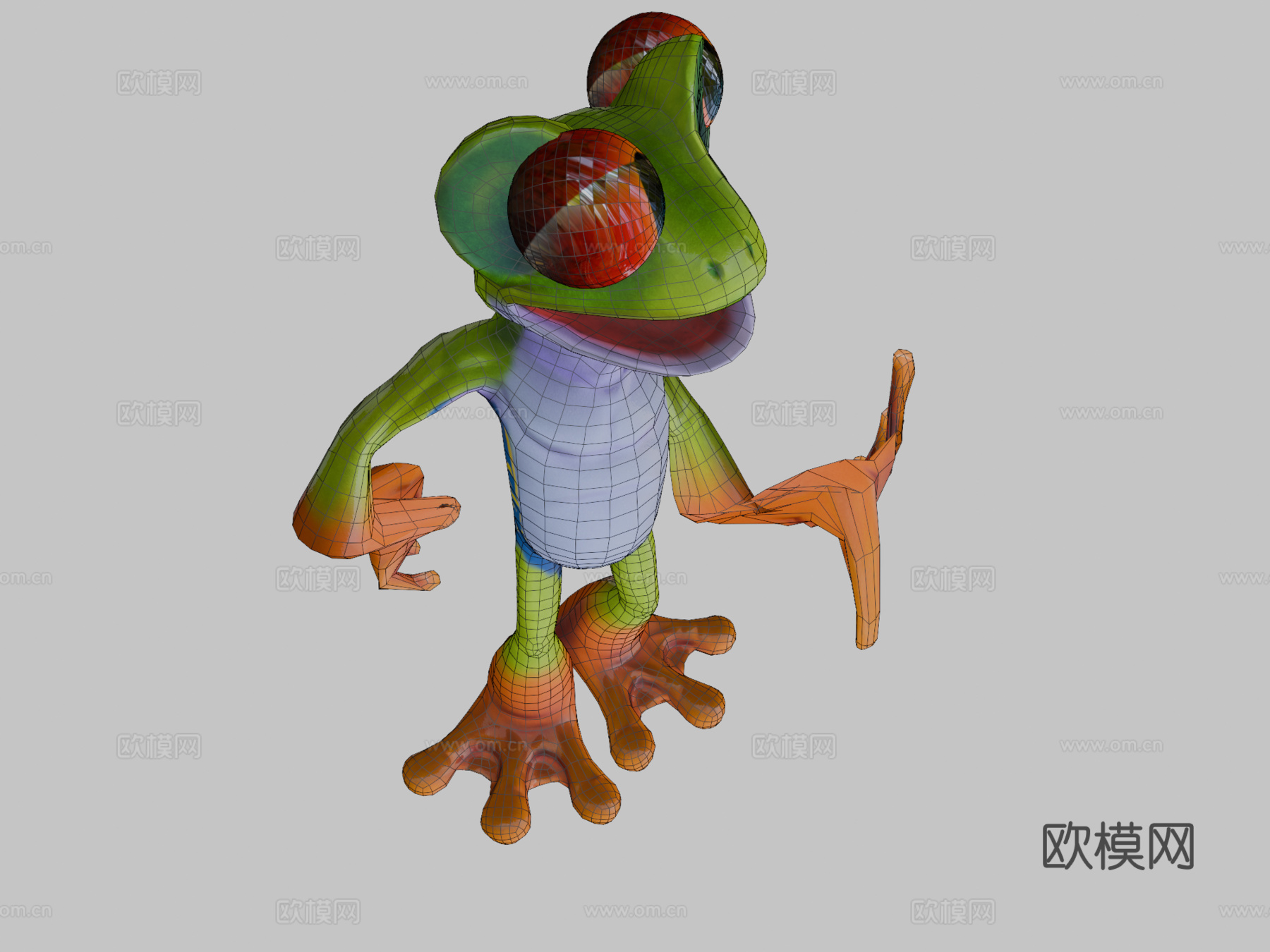 红眼树蛙托德波尔3d模型下载（渲染图2）