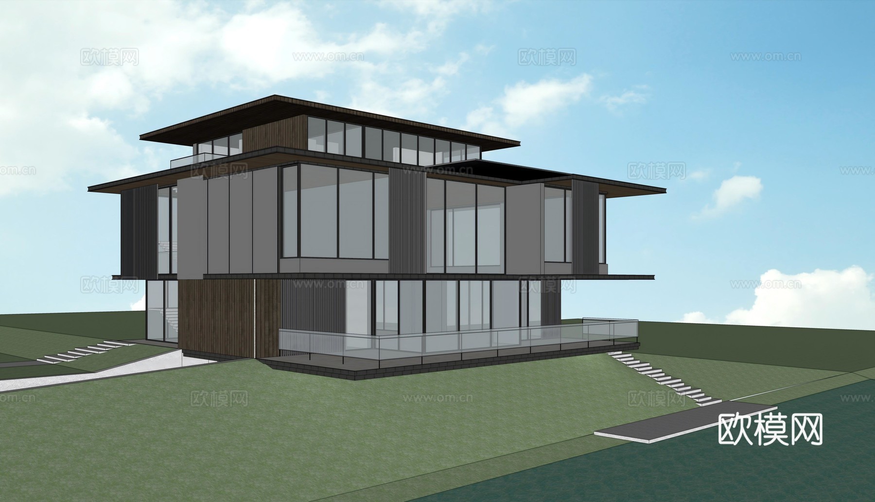 别墅民宿建筑su模型