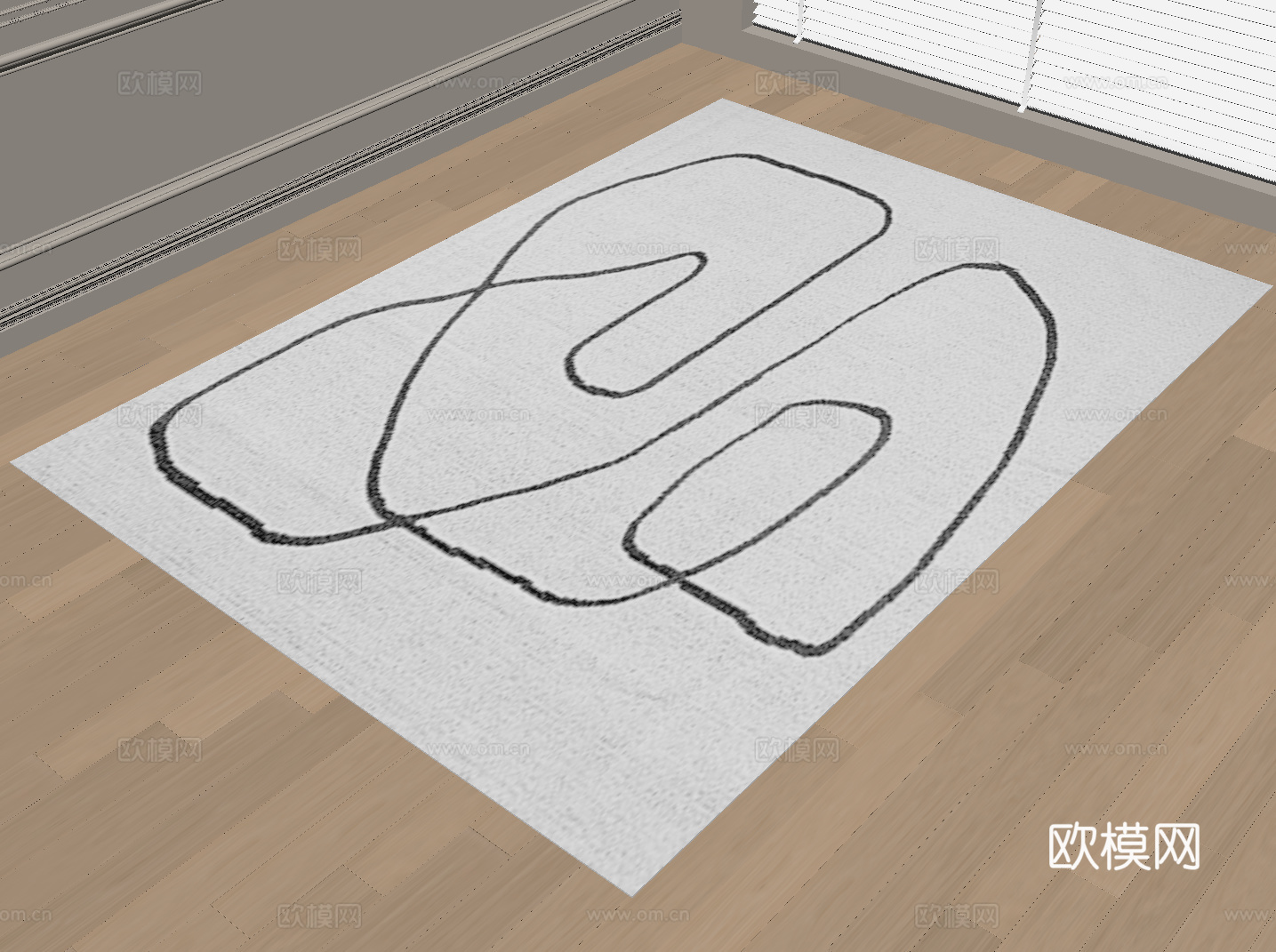 现代意式地毯su模型