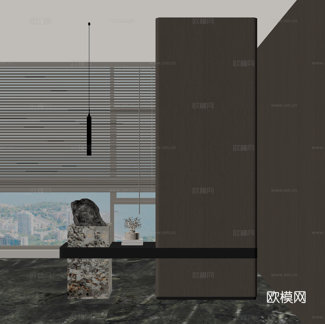 现代意式玄关su模型