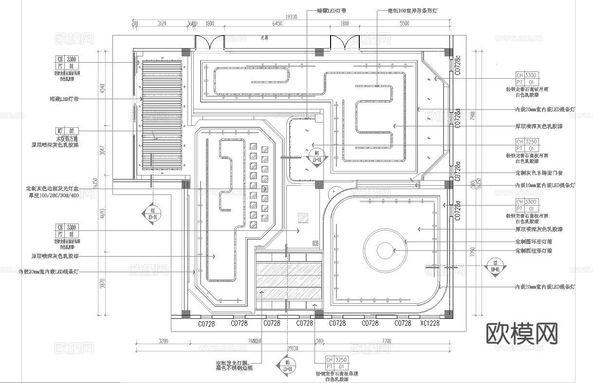 科技展厅 最新平面施工图合集cad施工图