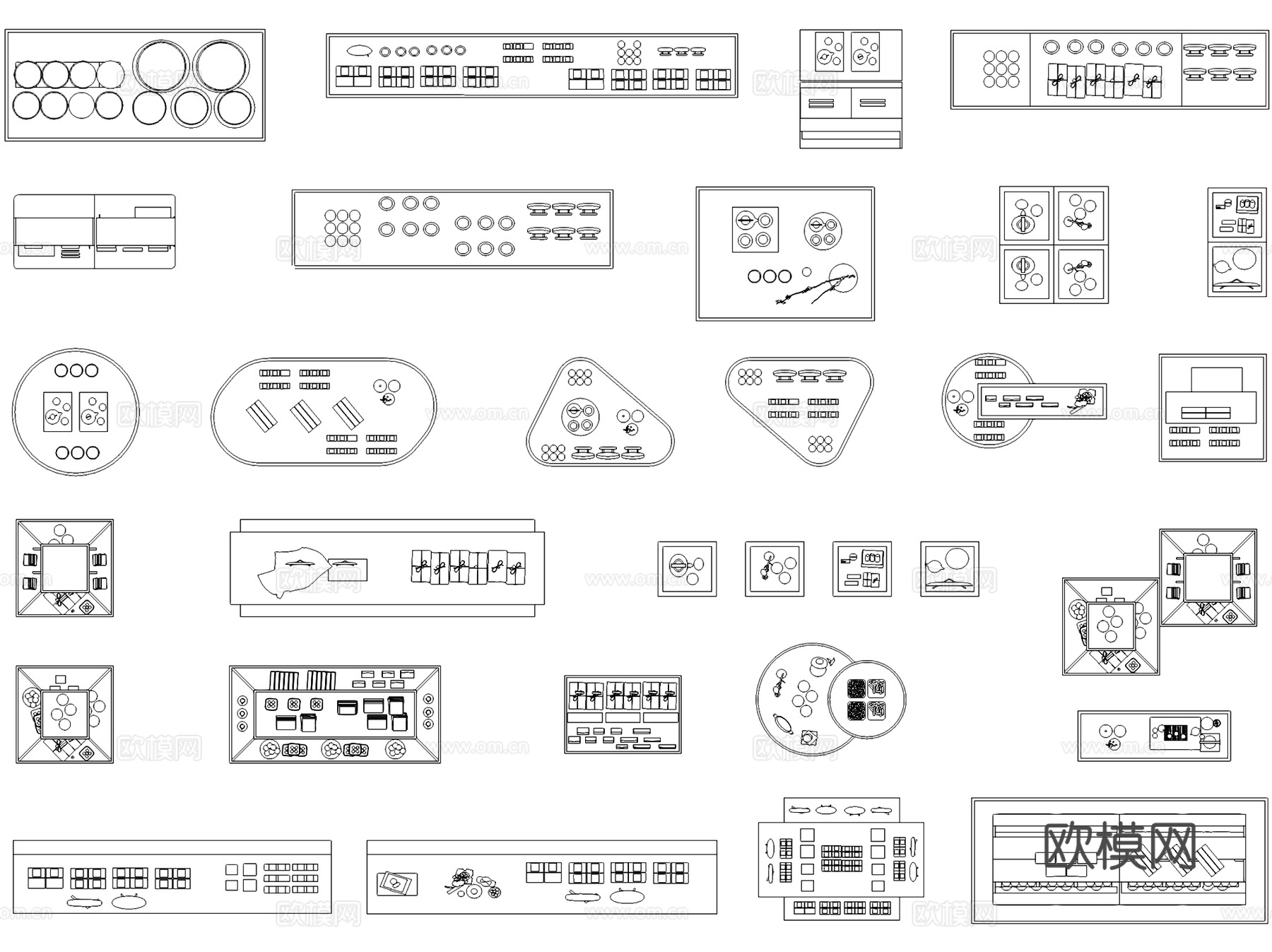 货架柜台展台展柜专柜图块图库CAD施工图集 8套cad施工图