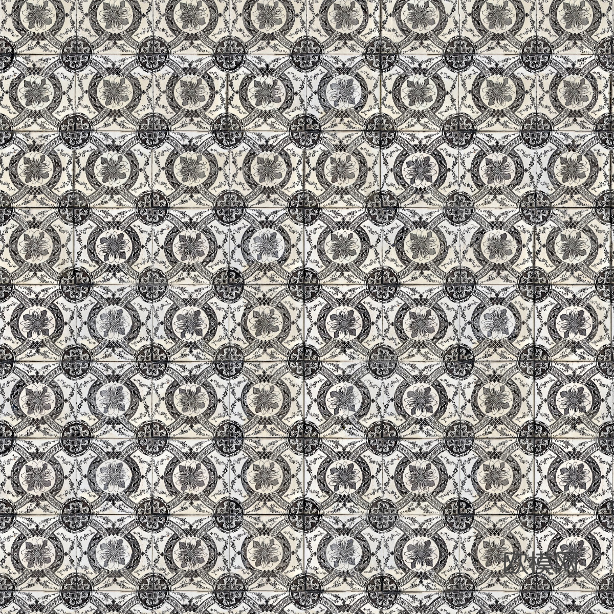 复古经典，民族风几何植物花纹图案花砖瓷砖120下载