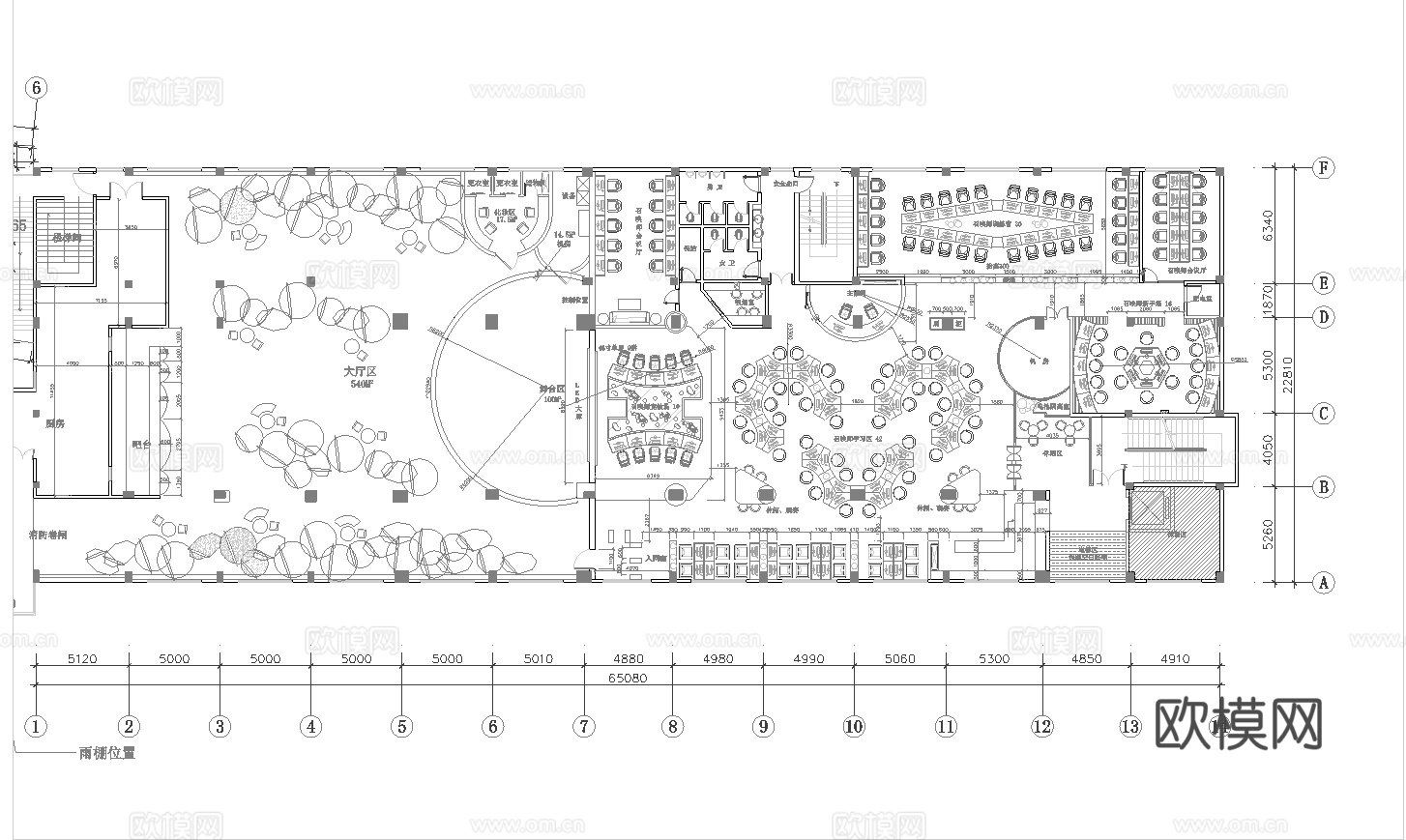 1000平电竞网咖 最新全套施工图cad施工图