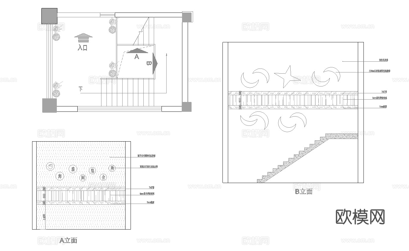 1000平电竞网咖 最新全套施工图cad施工图