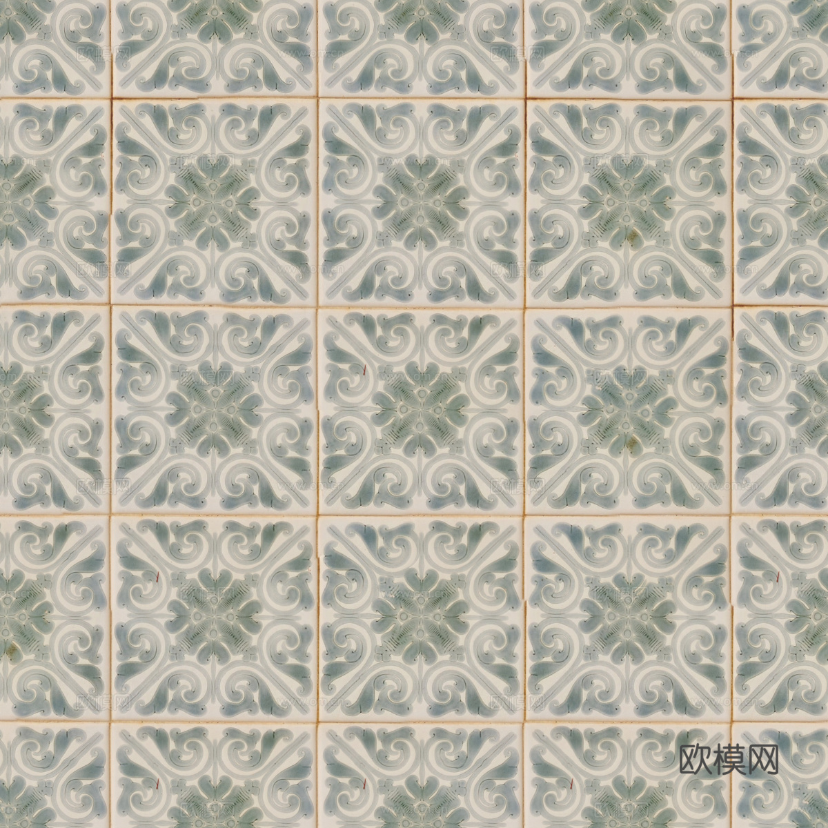 复古经典，民族风几何植物花纹图案花砖瓷砖195