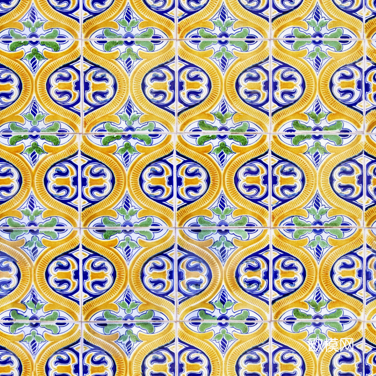 复古经典，民族风几何植物花纹图案花砖瓷砖155