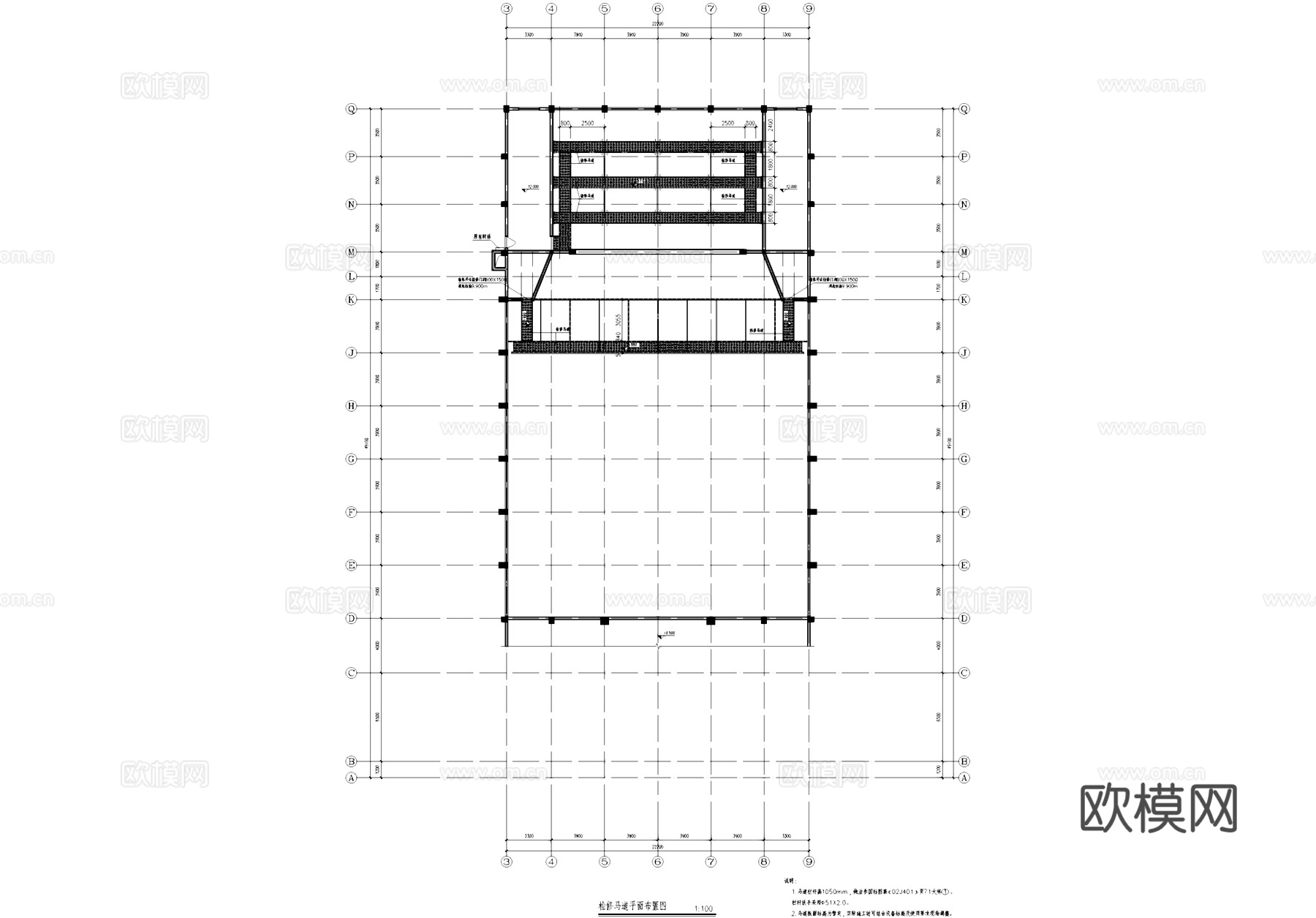 吊顶天花设备检修马道吊挂钢结构CAD施工图cad施工图
