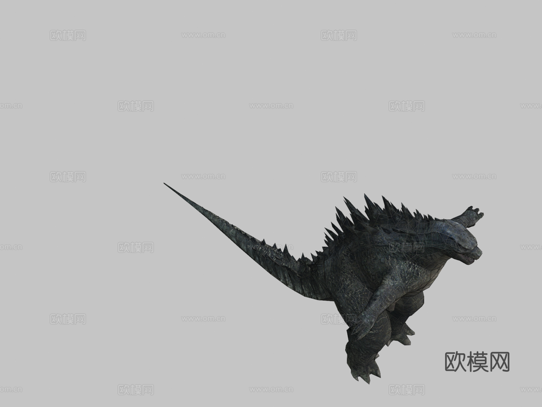 哥斯拉江南Style3d模型下载（渲染图2）