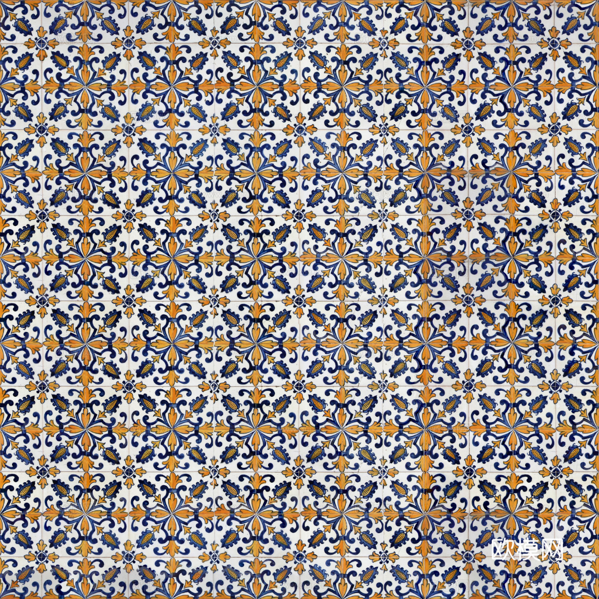 复古经典，民族风几何植物花纹图案花砖瓷砖175