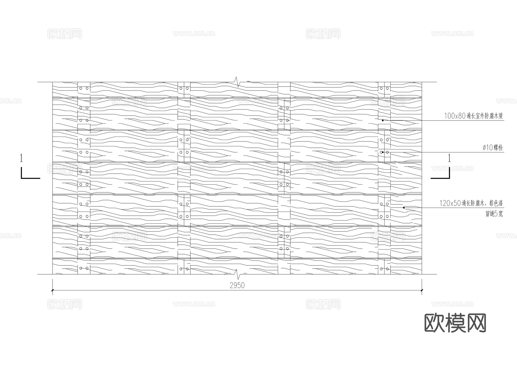 防腐木栈道 木平台 CAD施工图cad施工图