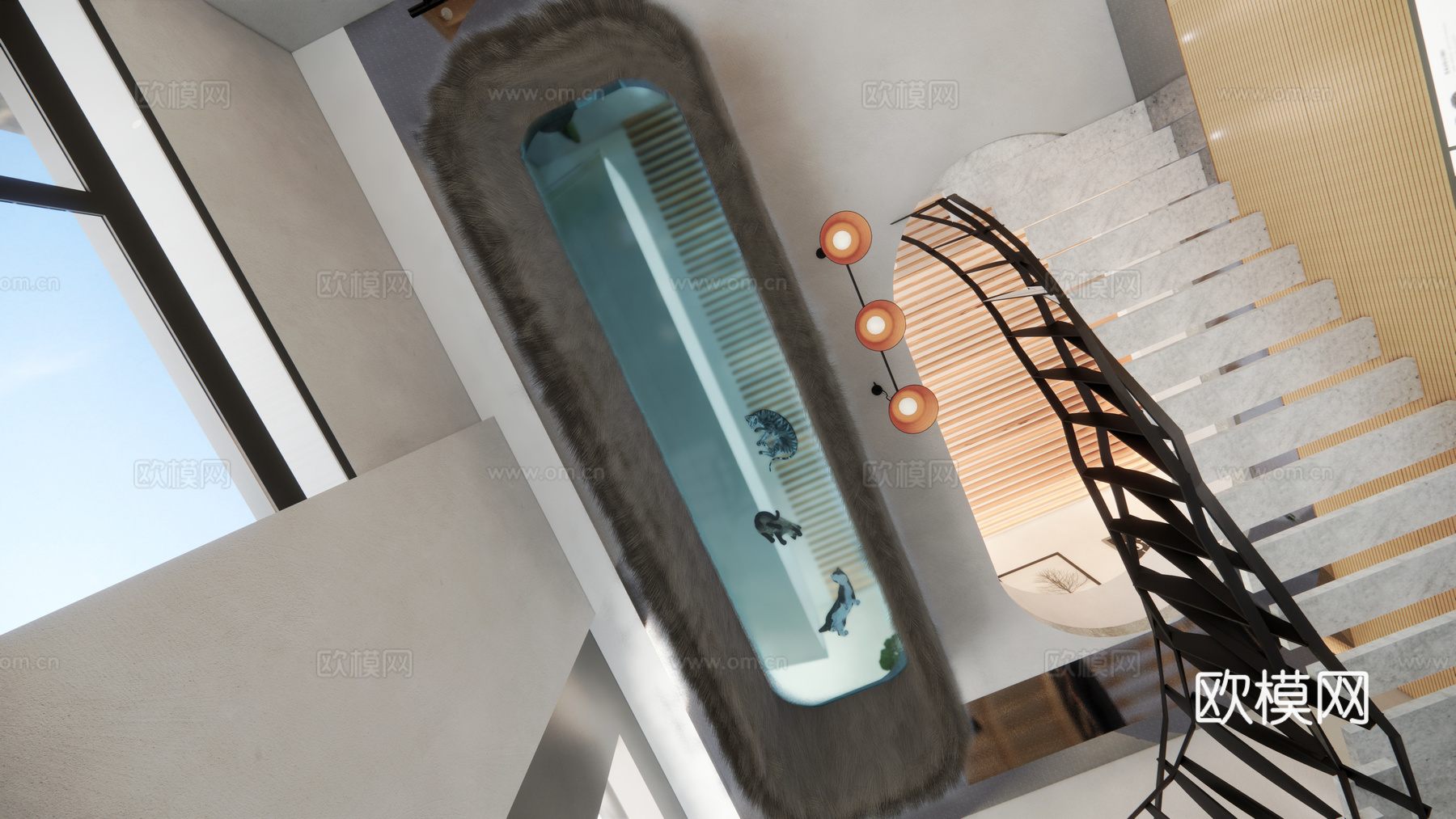 现代猫咖_咖啡店_咖啡馆SU模型su模型