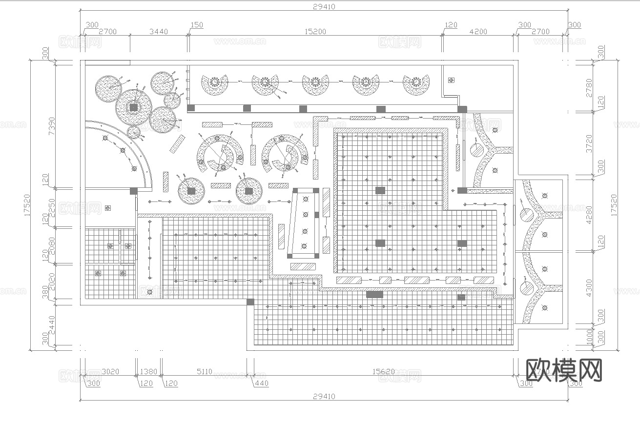 500平电竞网咖 最新全套施工图cad施工图