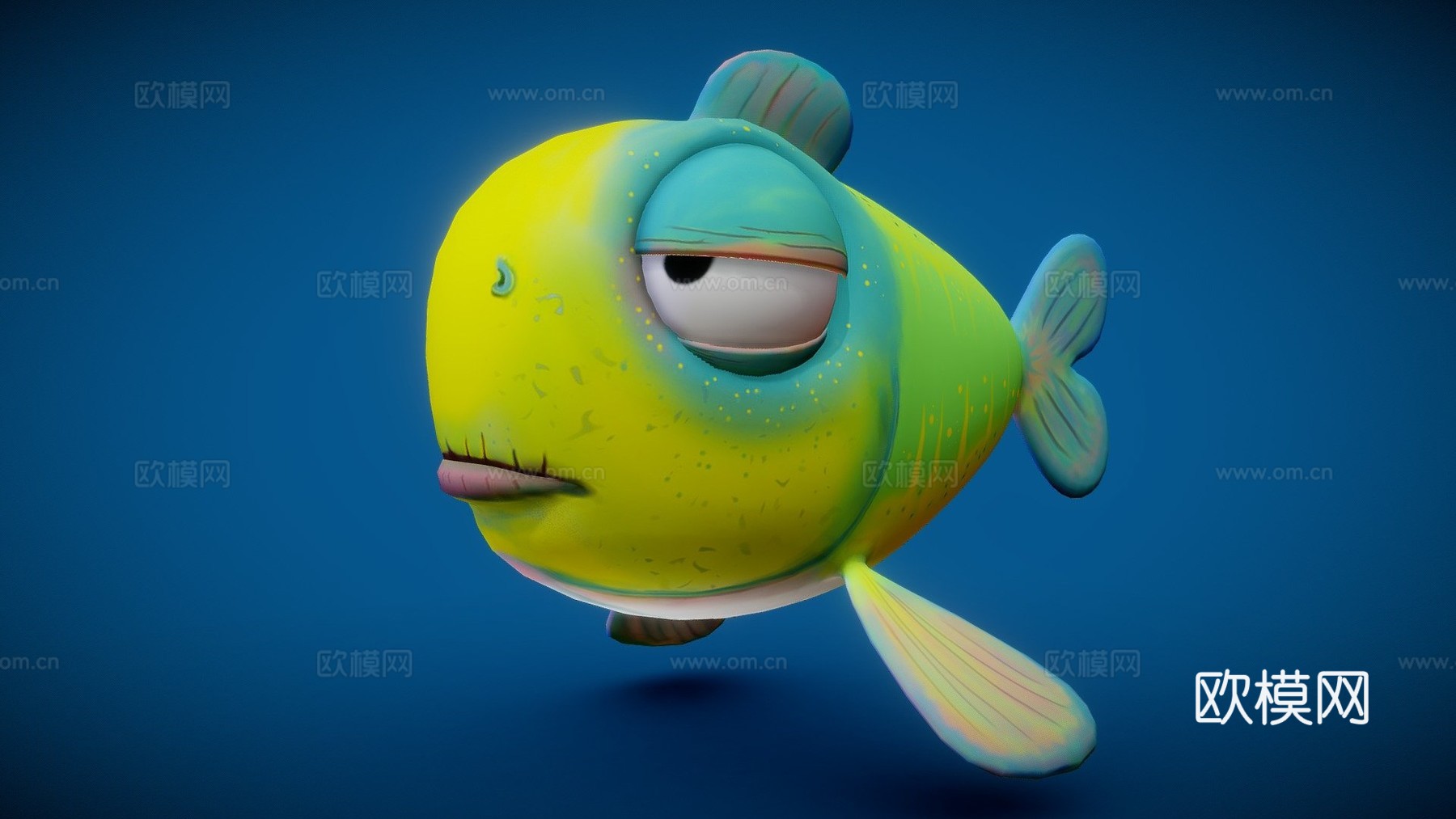 菲克斯鱼风格化3d模型下载（渲染图1）