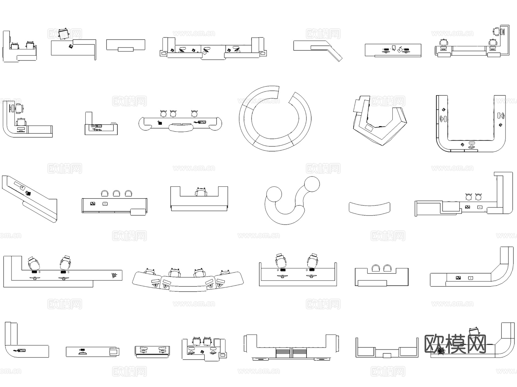 货架柜台展台展柜专柜图块图库CAD施工图集 8套cad施工图