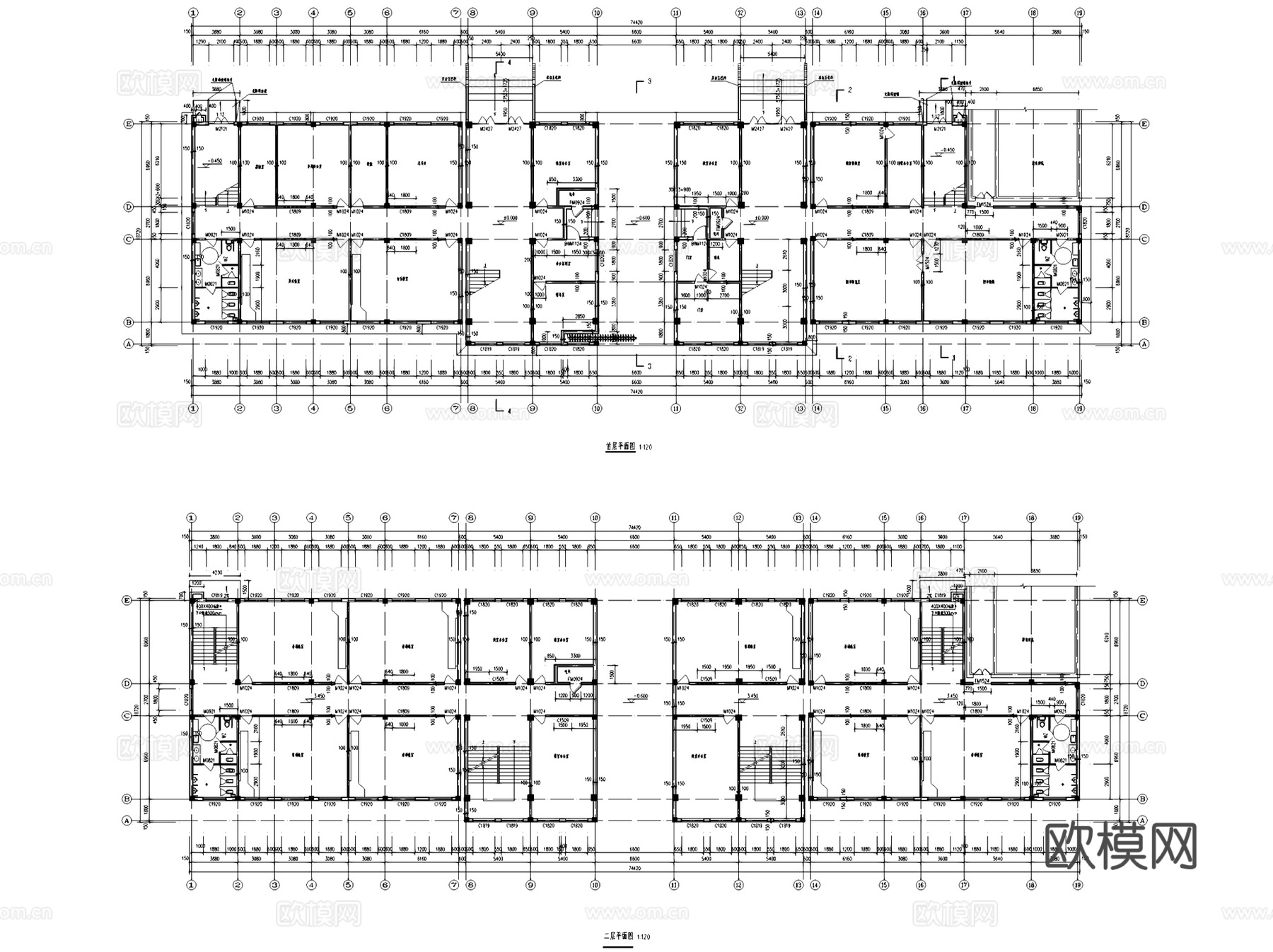学校教学楼实验楼教育建筑结构CAD施工图集 80套cad施工图