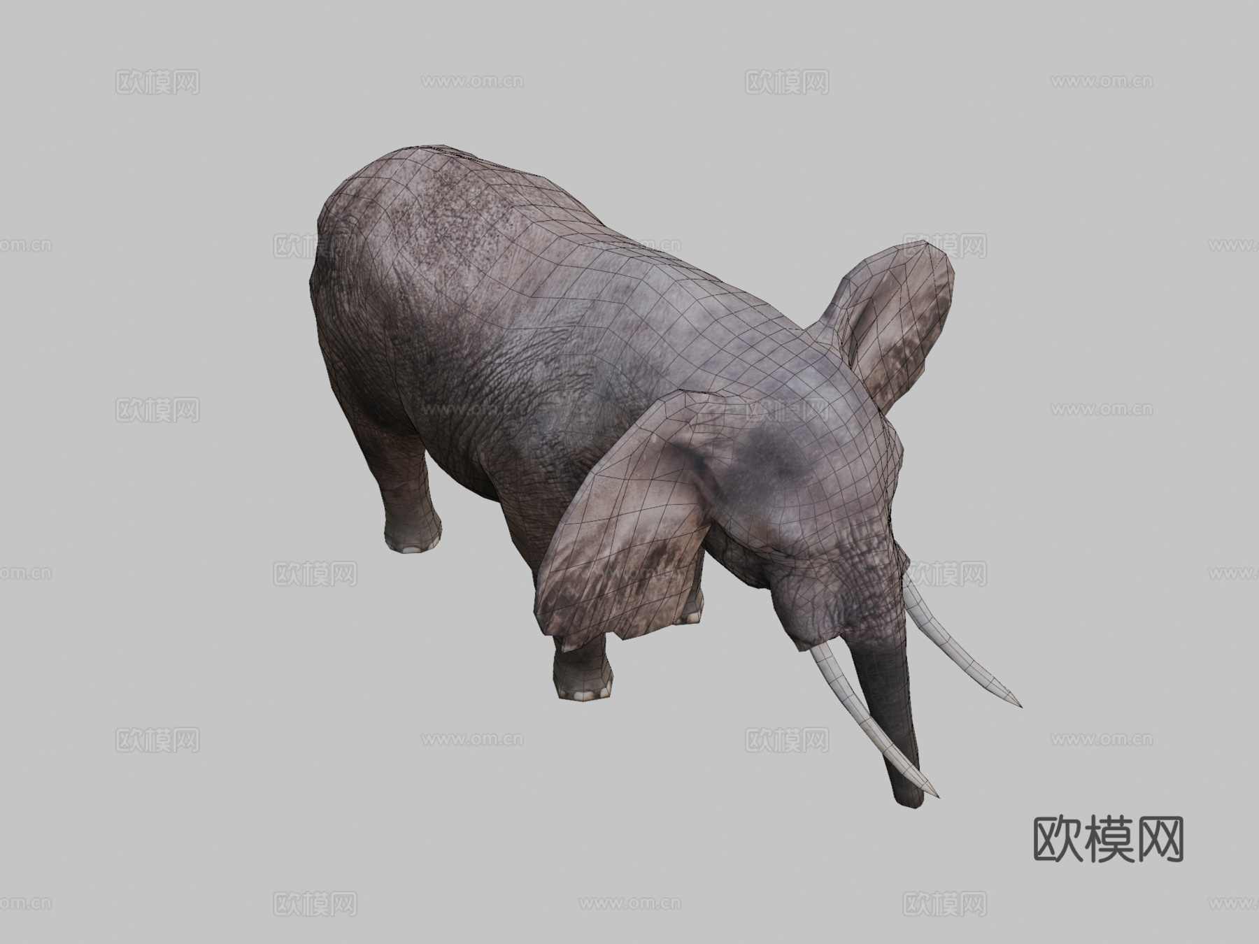 大象3d模型下载（渲染图2）