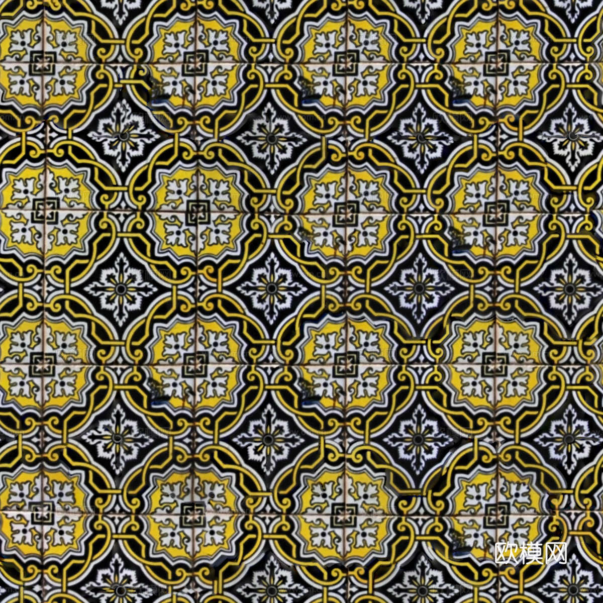 复古经典，民族风几何植物花纹图案花砖瓷砖79