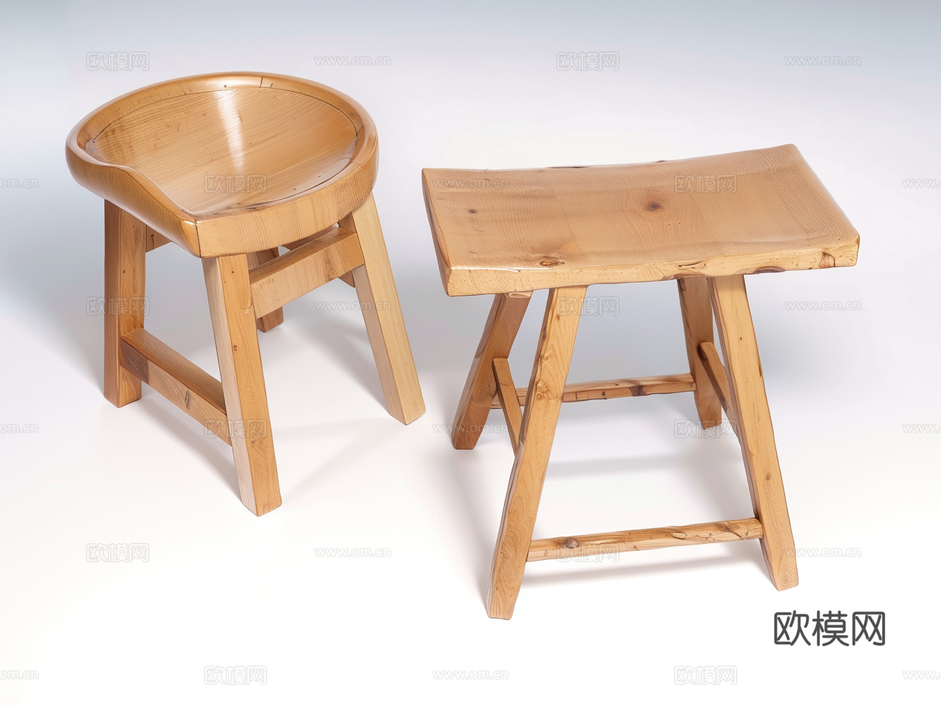 民宿风独凳su模型