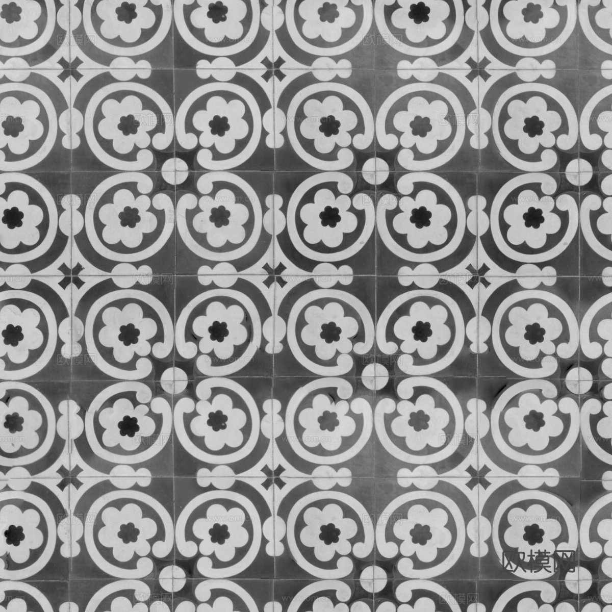 复古经典，民族风几何植物花纹图案花砖瓷砖112下载