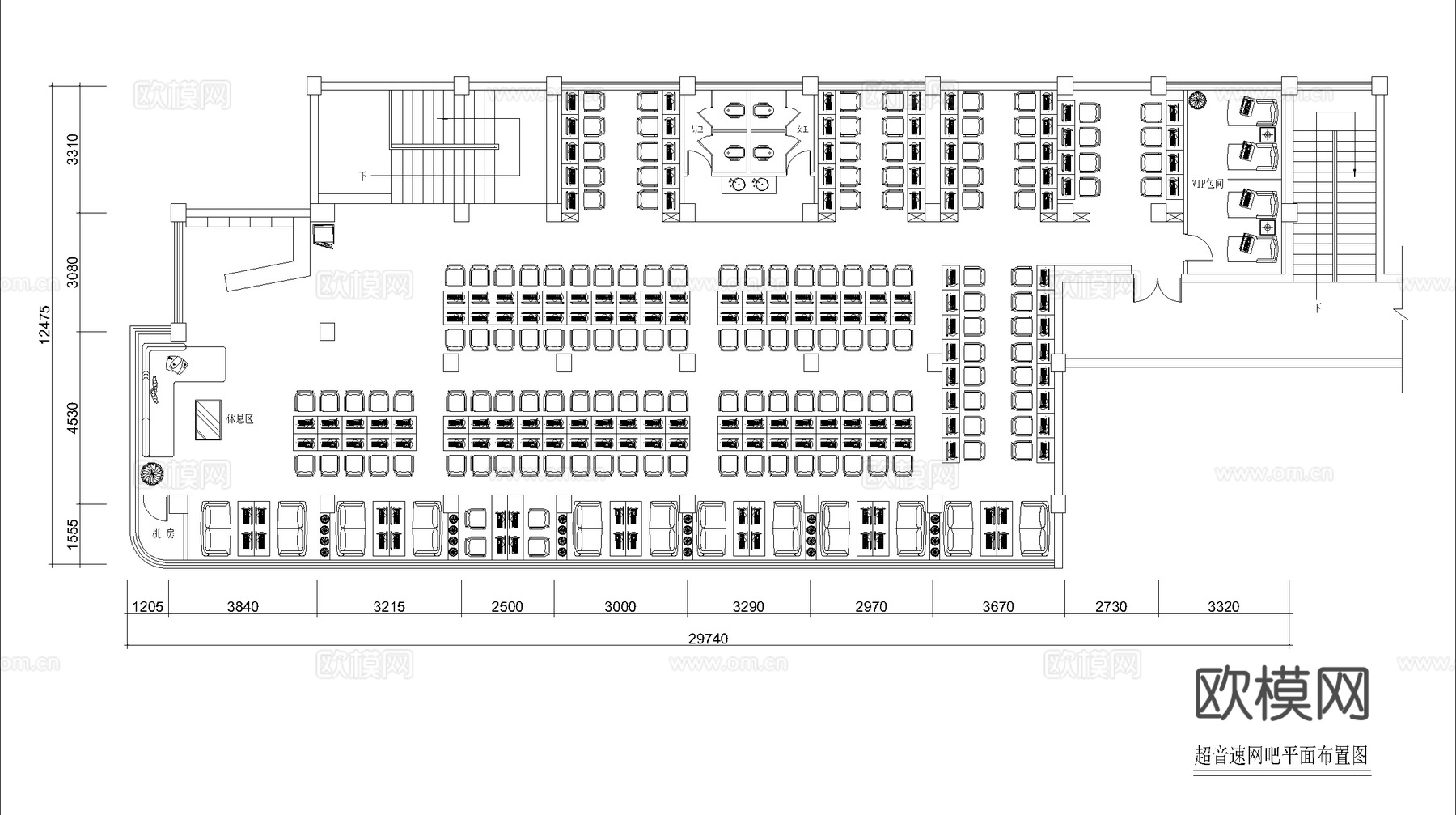 400平电竞网咖 最新全套施工图cad施工图