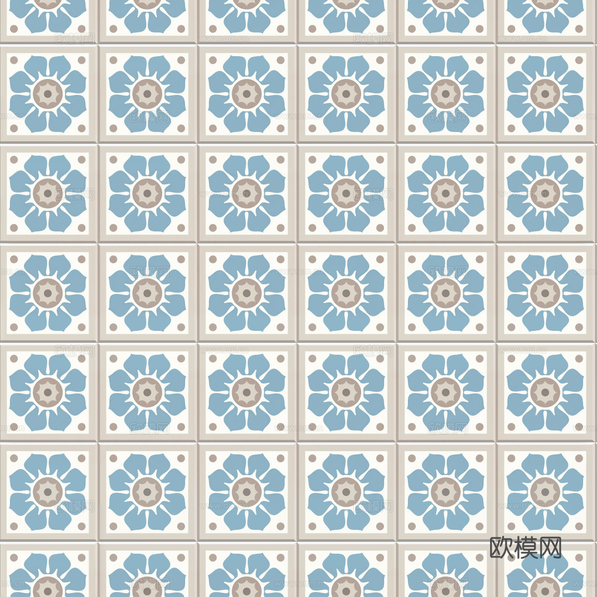 复古经典，民族风几何植物花纹图案花砖瓷砖100下载