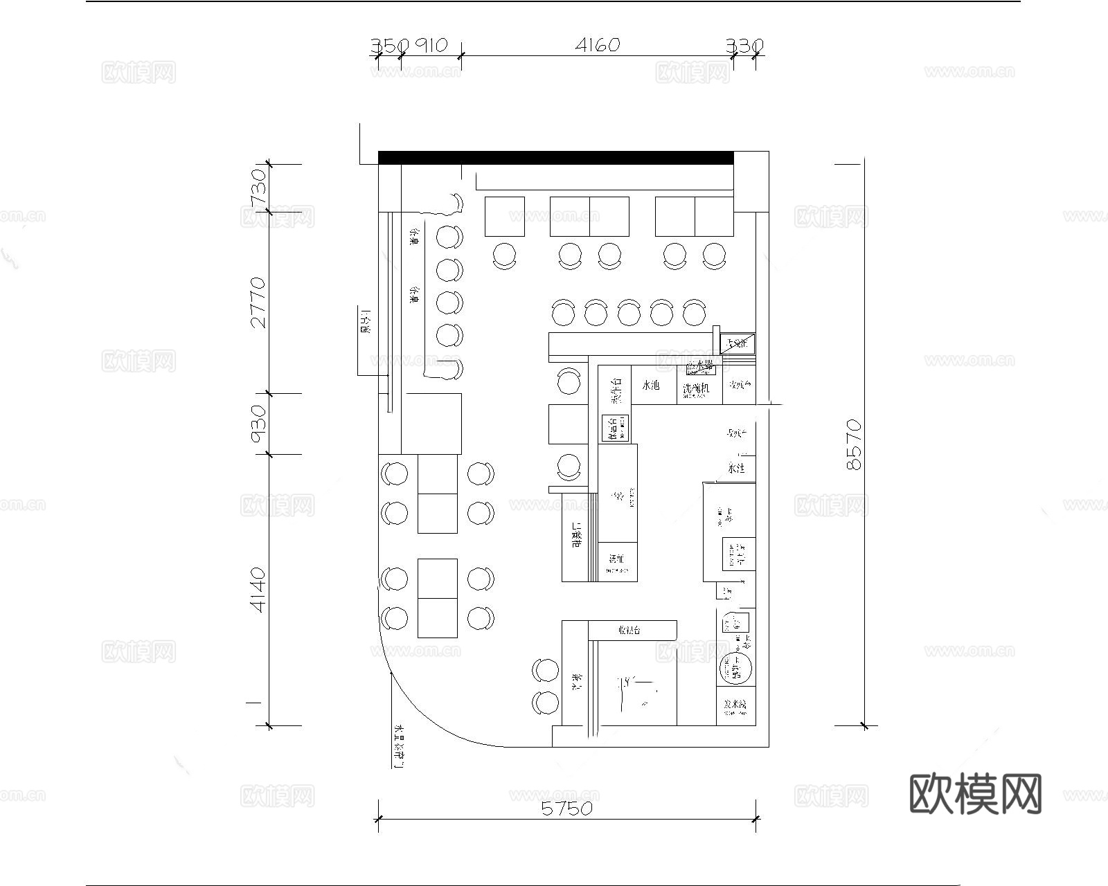 面馆 最新全套施工图合集cad施工图