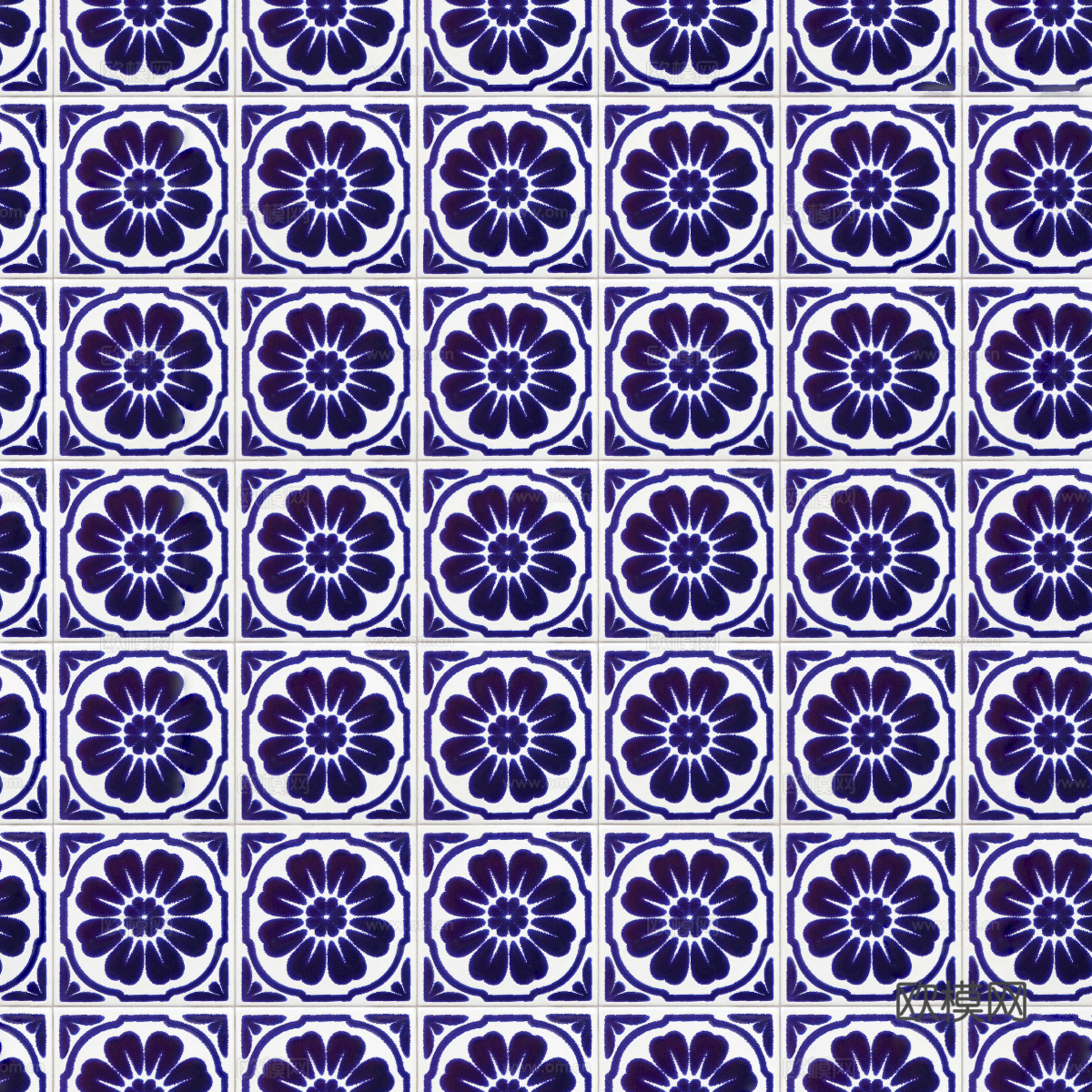 复古经典，民族风几何植物花纹图案花砖瓷砖117下载