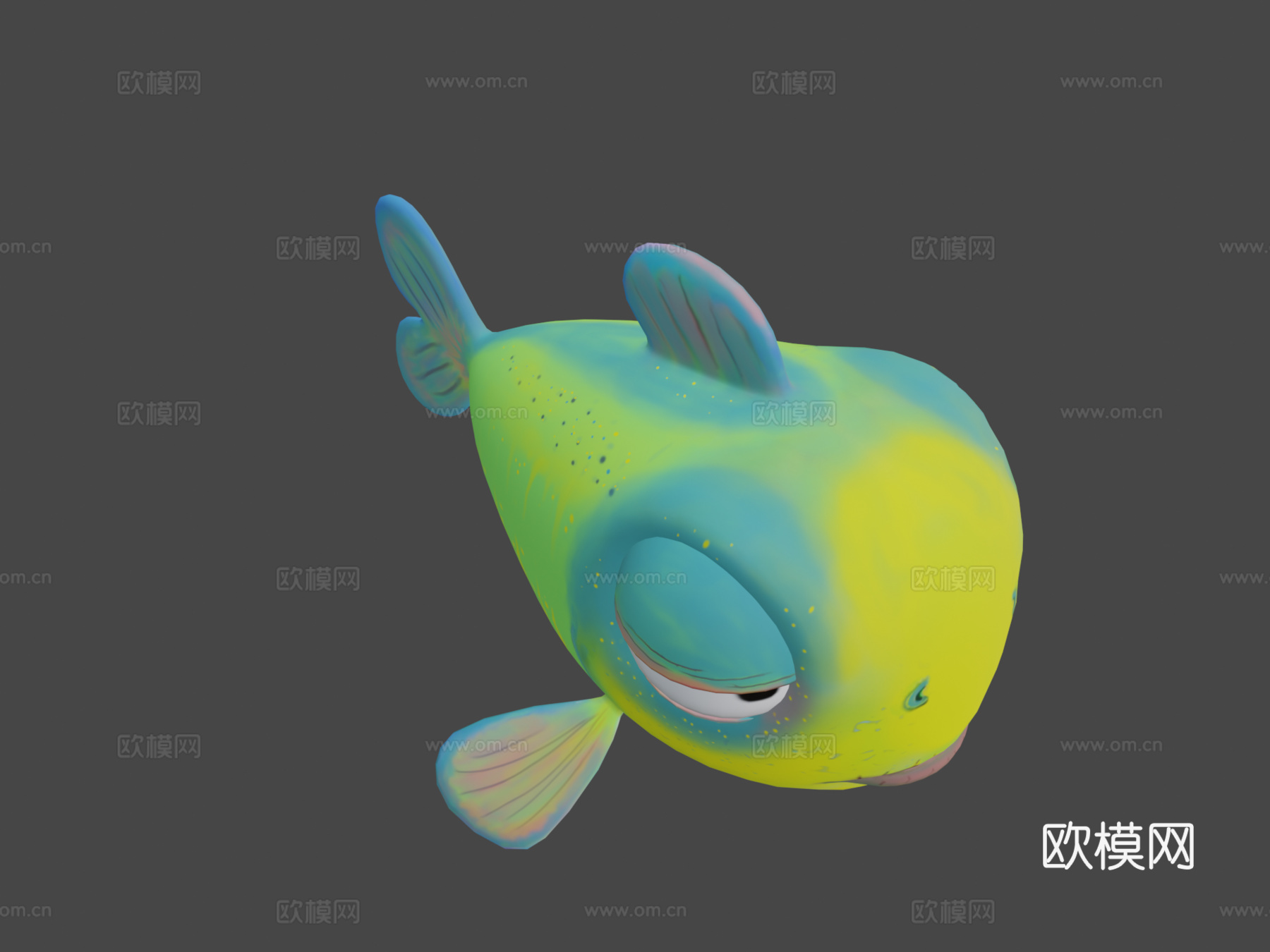 菲克斯鱼风格化3d模型下载（渲染图8）