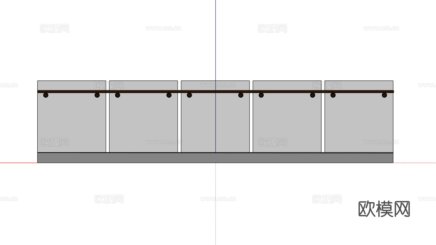 现代金属玻璃栏杆护栏su模型
