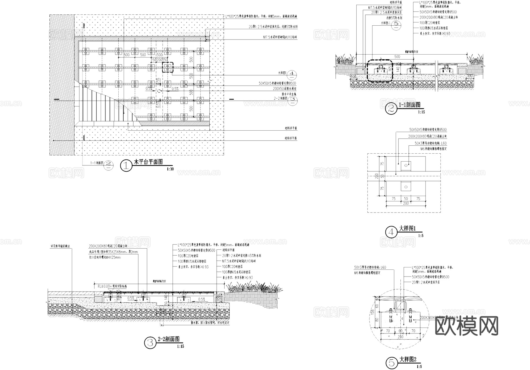 木平台 CAD施工图cad施工图